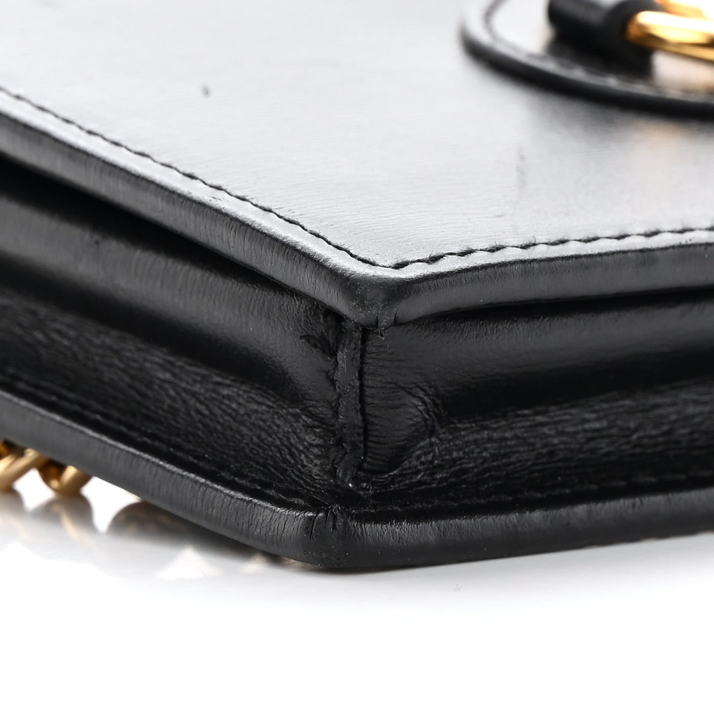 Boarded Plutone Calfskin Horsebit 1955 Wallet On Chain Black