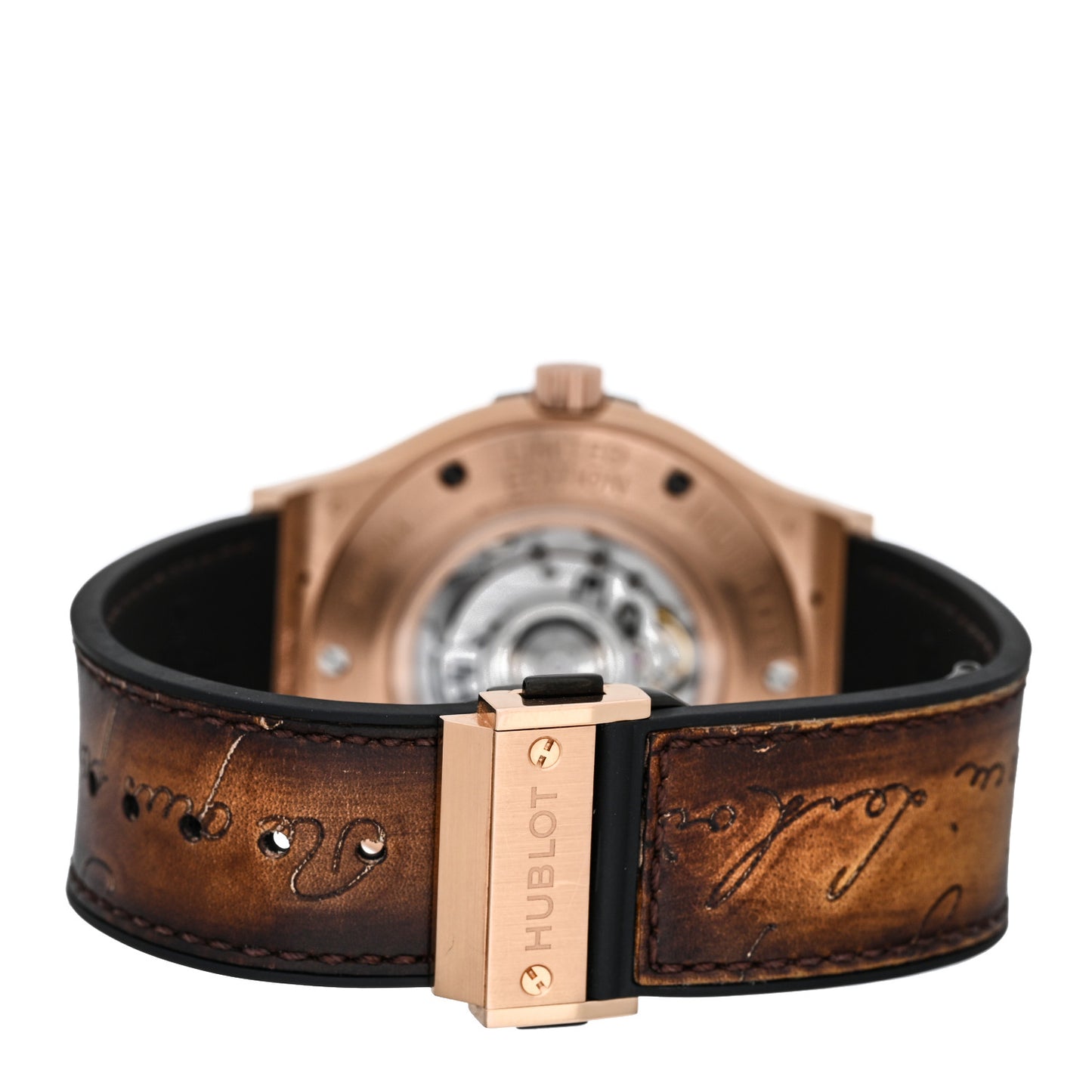 18K Rose Gold Calfskin 45mm Classic Fusion “Berluti Scritto” Automatic Watch Brown 511.OX.0500.VR.BER16