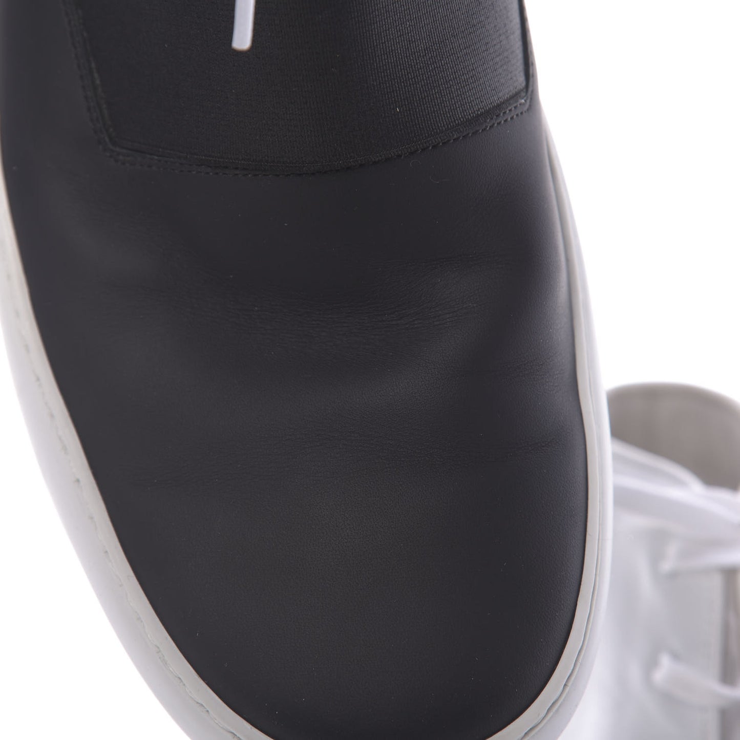 Calfskin Mens High Top Sneakers 45 White Black
