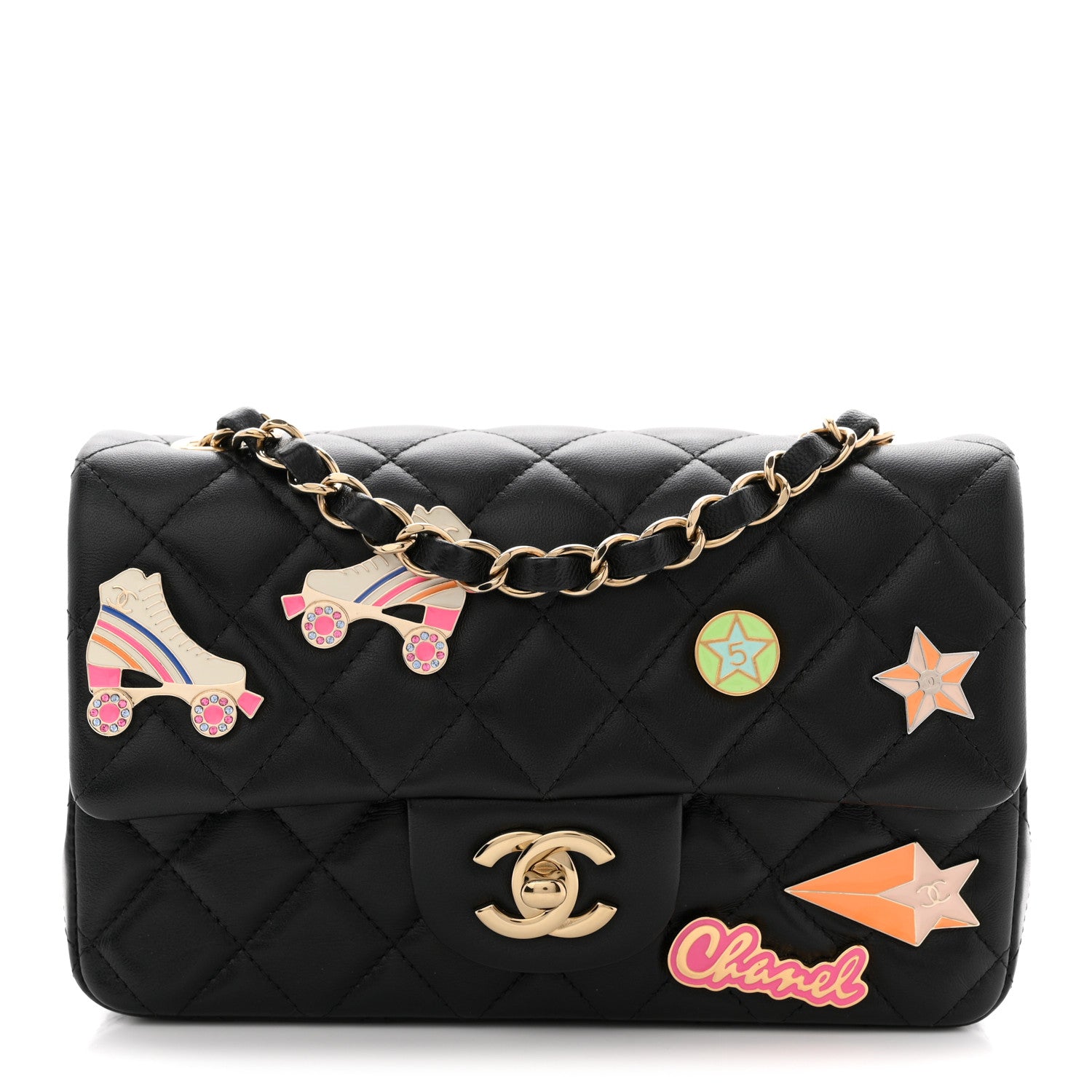 Chanel Lambskin Quilted Hollywood Charms Mini Rectangular Flap