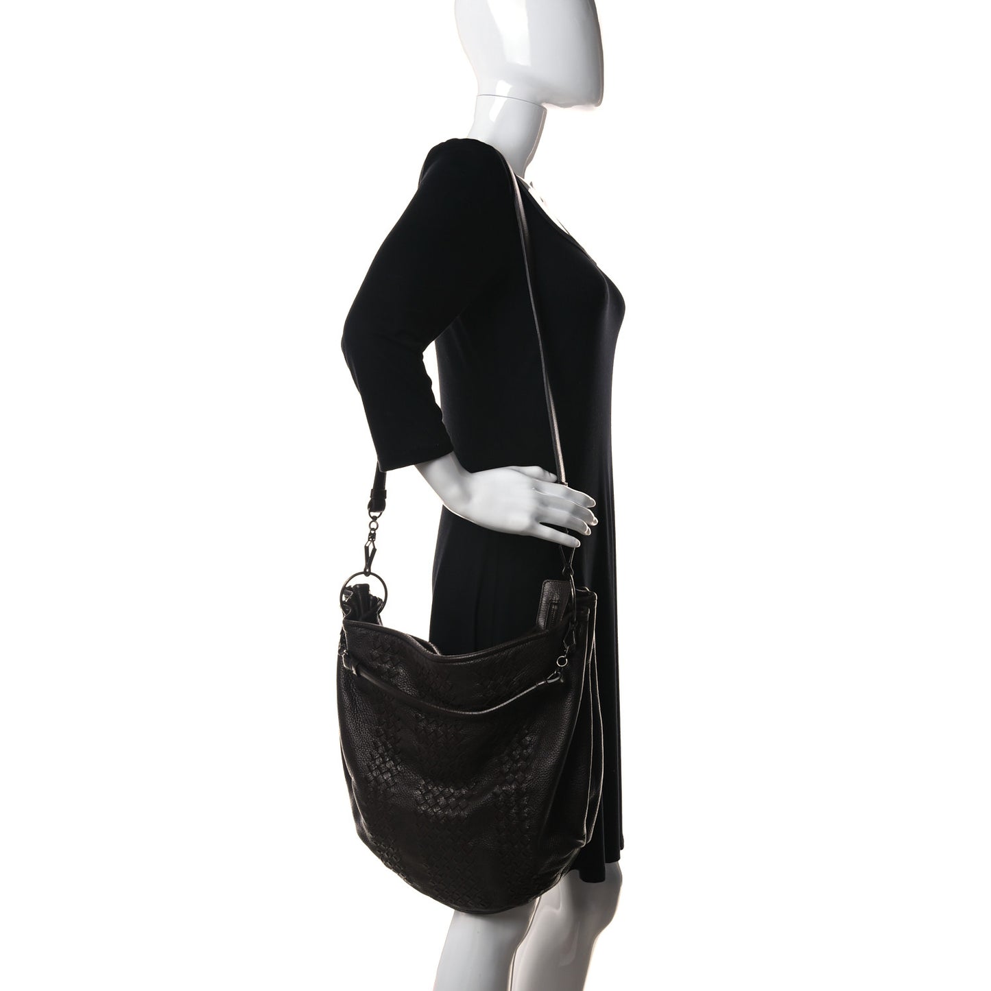 Nappa Intrecciato Veneta Hobo Ebano