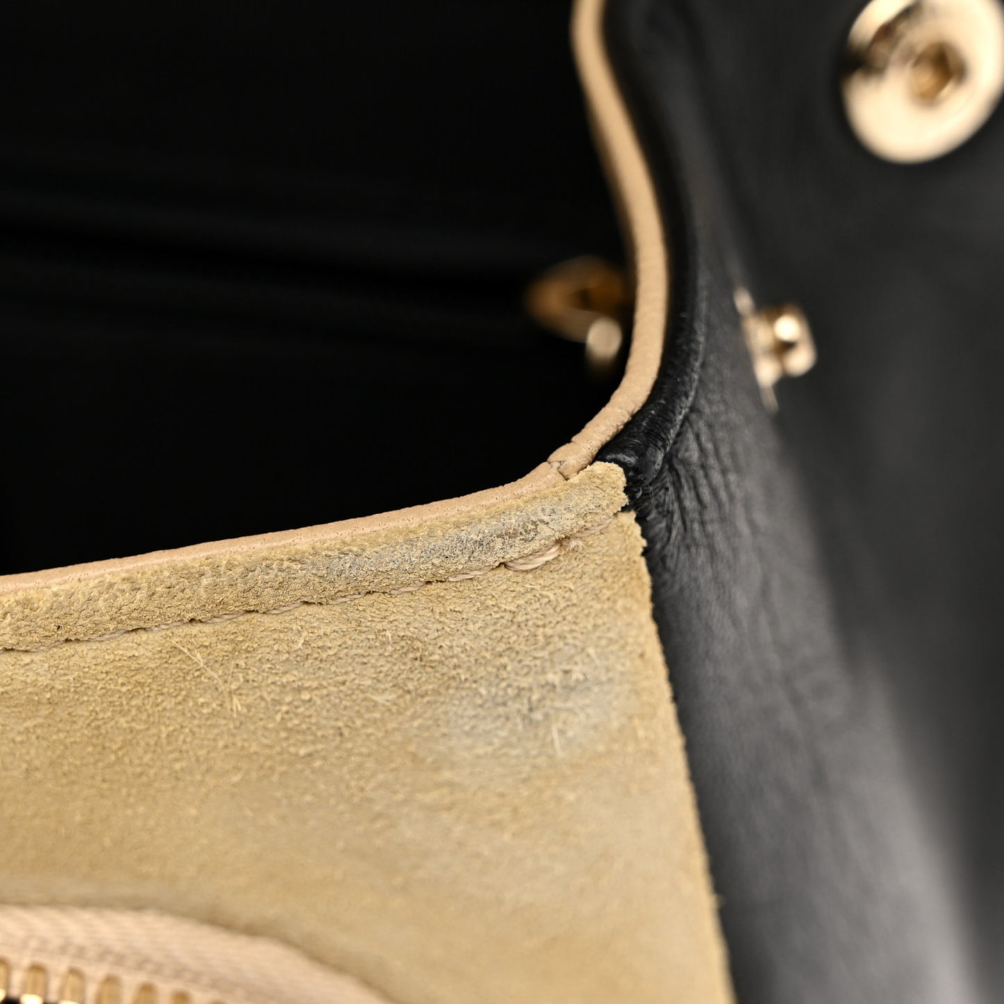 Suede Calfskin Small Business Affinity Flap Beige