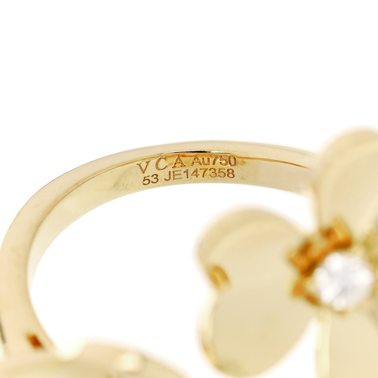 18K Yellow Gold Diamond Frivole Between The Finger Ring 53 6.5