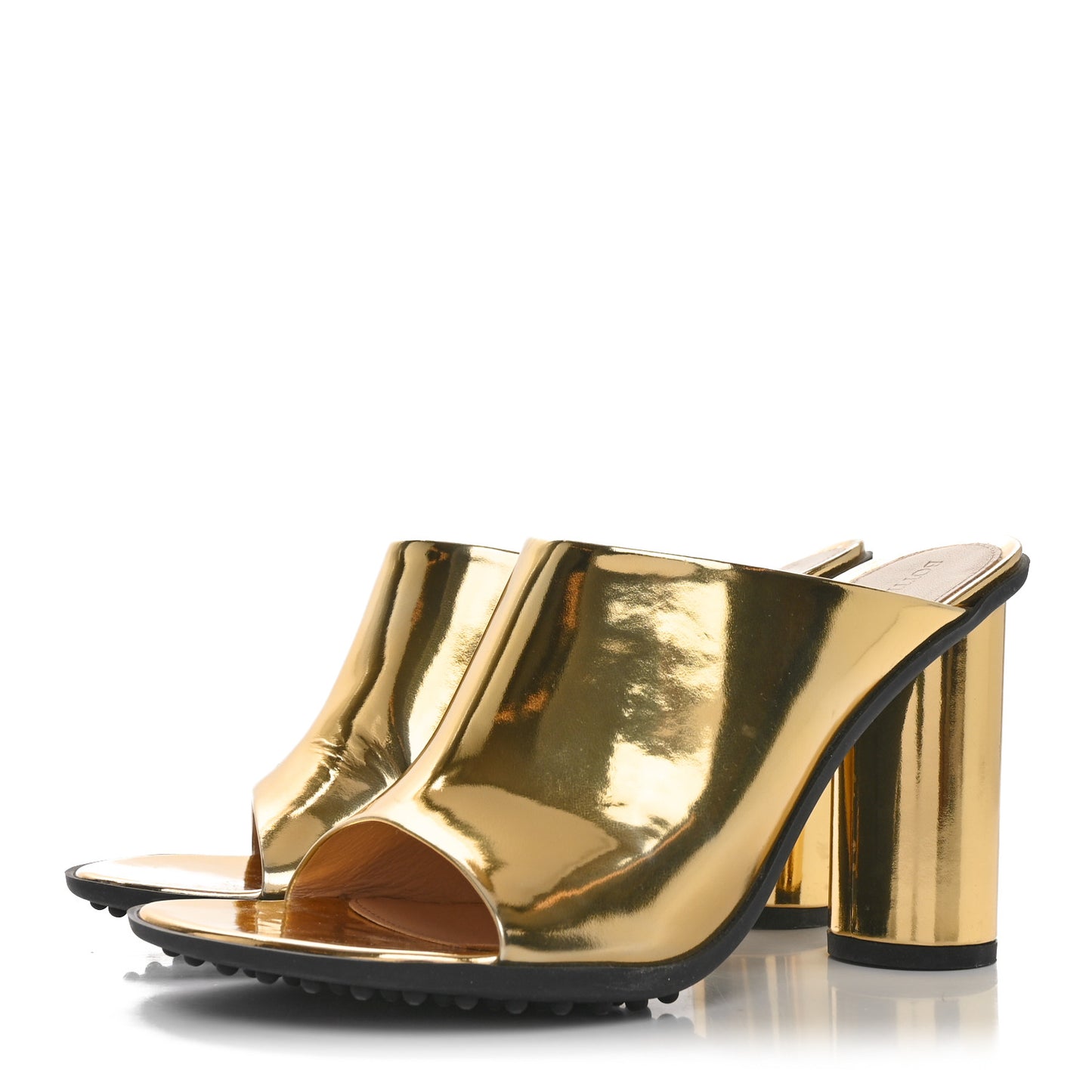 Laminated Calfskin Atomic Mule 39 Gold