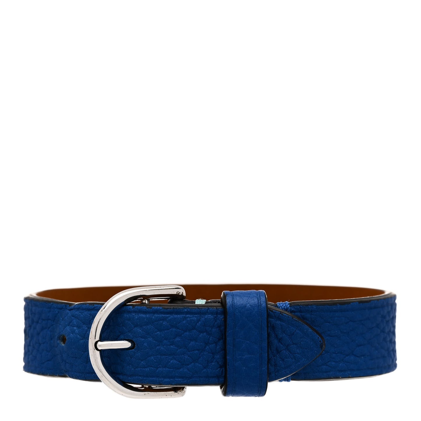 Sterling Silver Leather Return to Tiffany Single Wrap Bracelet Cobalt Blue