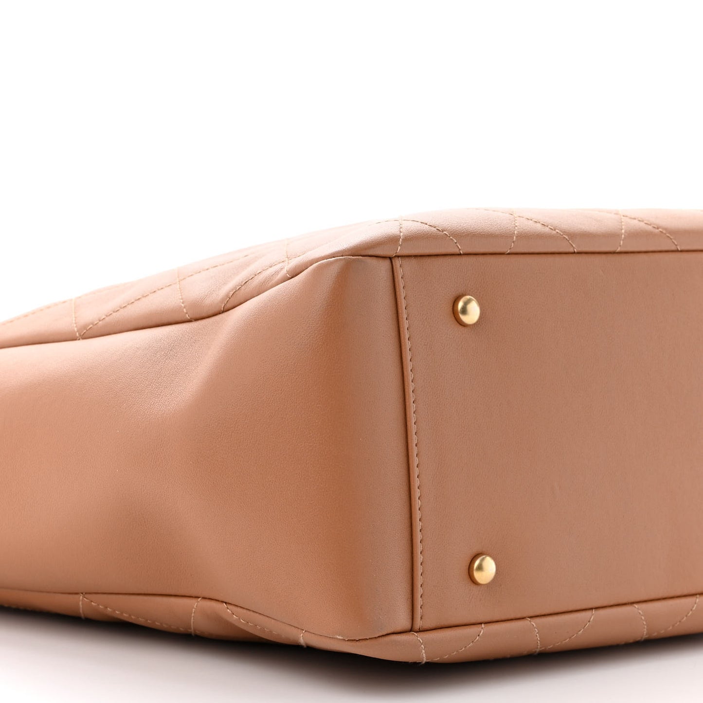 Calfskin Stitched Large Shopping Bag Brown