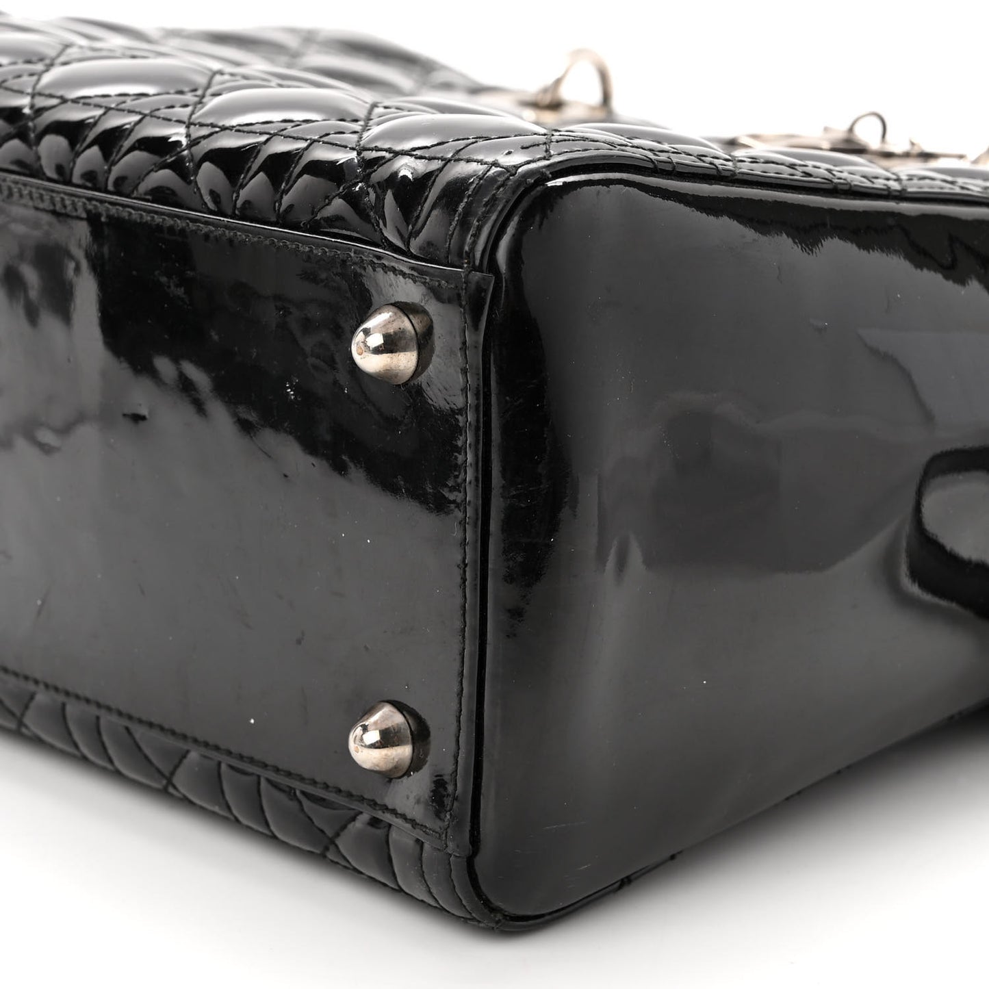 Patent Cannage Large Lady Dior Black