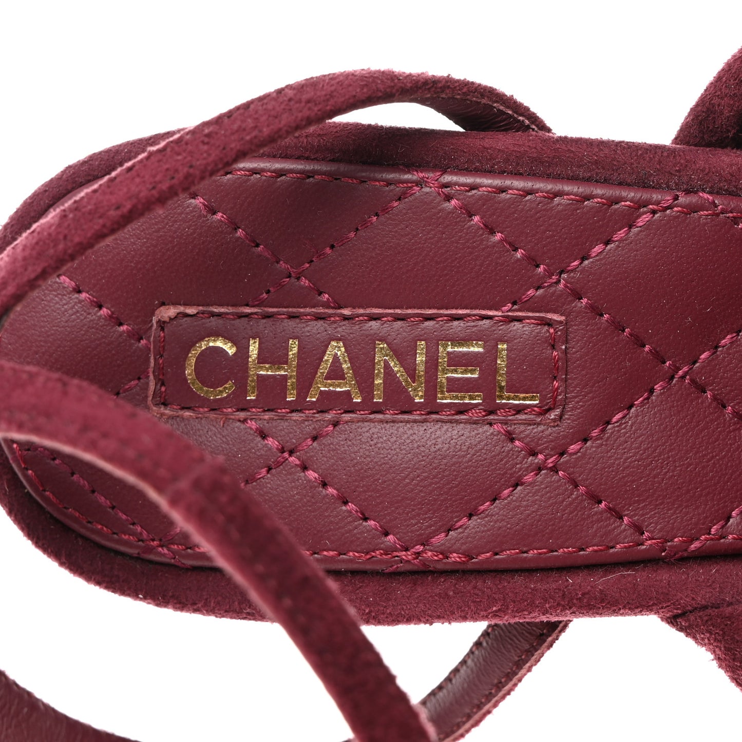 Kid Suede Chain Braided Sandals 39 Burgundy