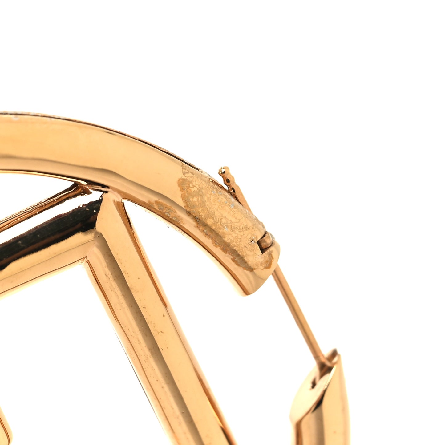 Metal FF Hoop Earrings Gold Silver