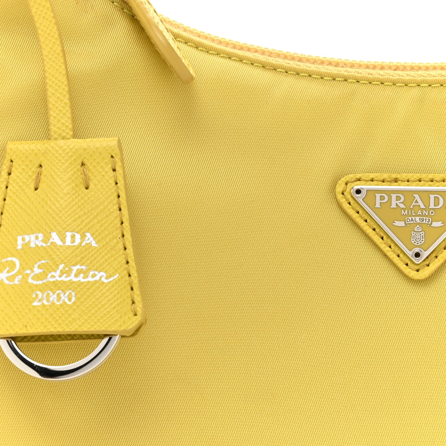 Prada Tessuto Nylon Saffiano Mini Re-Edition 2000 Bag Ananas 7 of 14