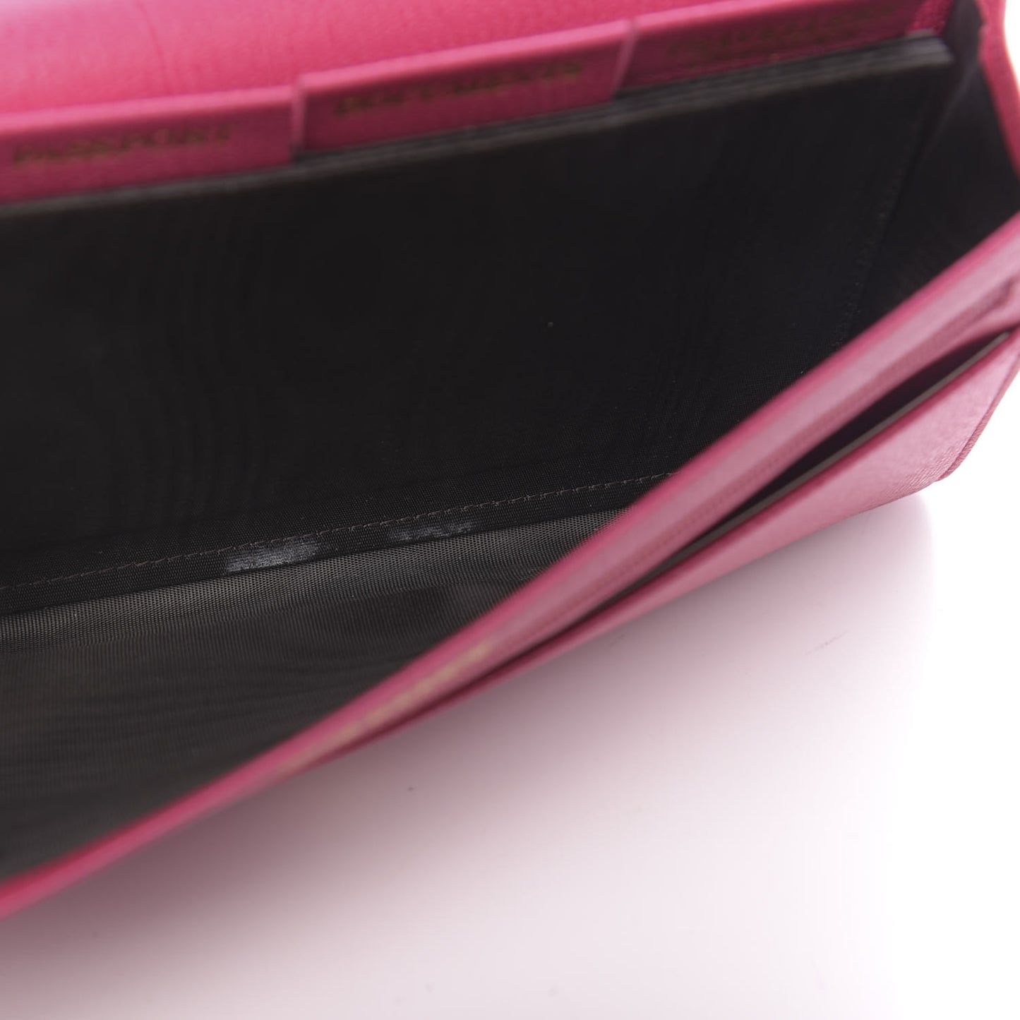 Textured Calfskin Classic Y Document Case Clutch Fuchsia