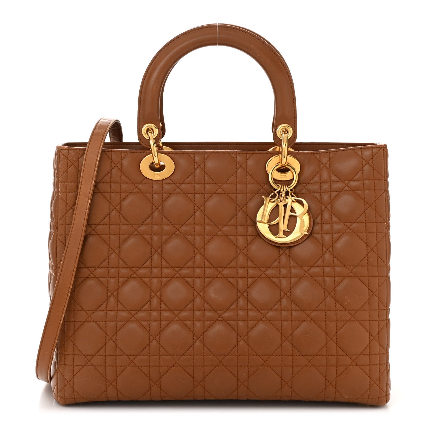 Lambskin Cannage Large Lady Dior Tan