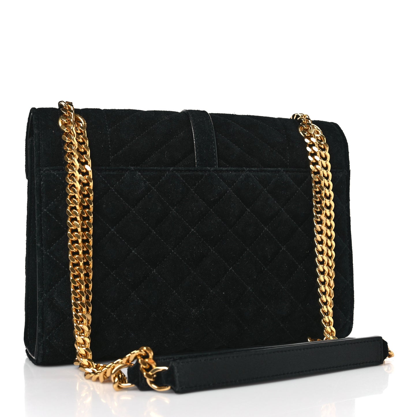 Suede Mixed Matelasse Triquilt Medium Monogram Satchel Black