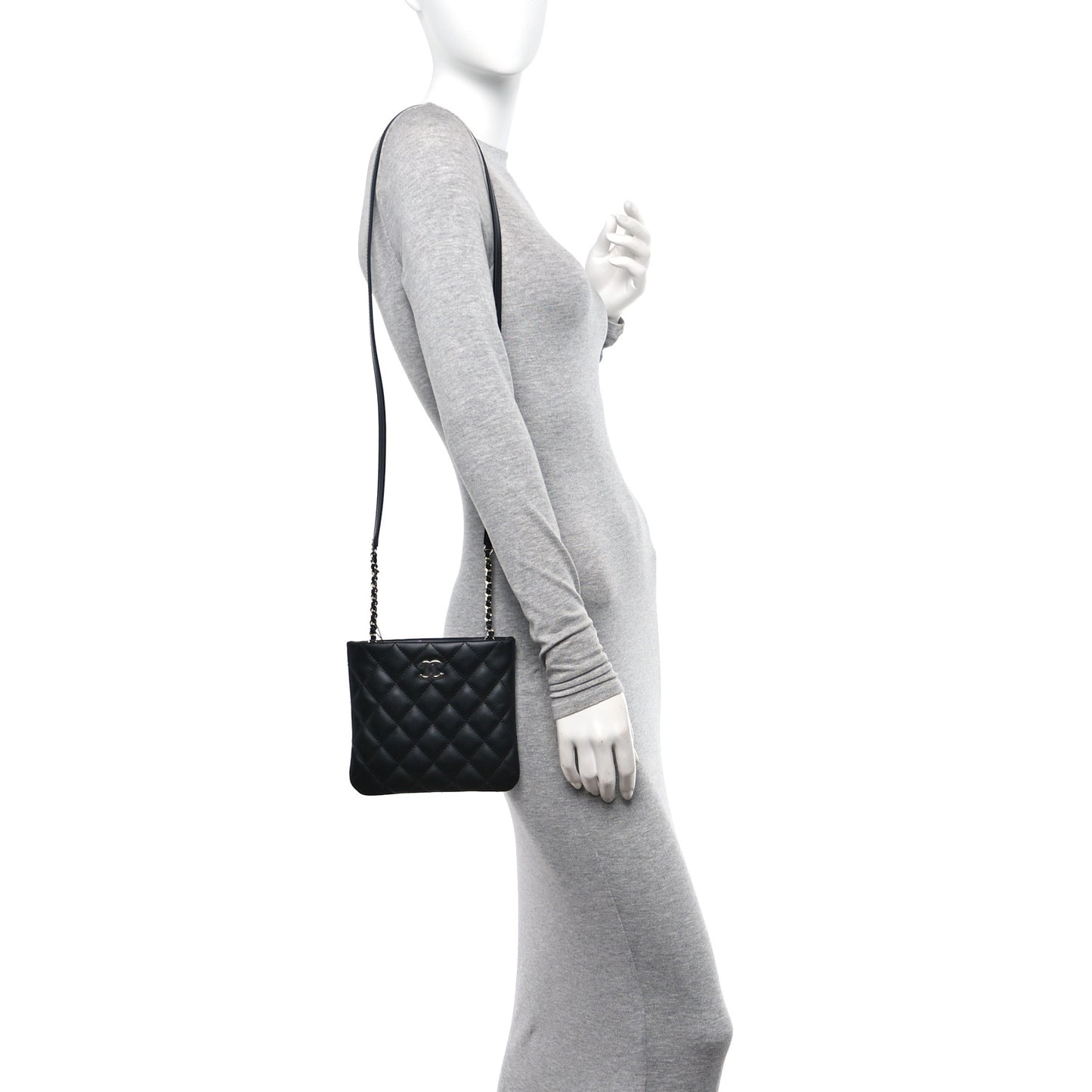 Lambskin Quilted Crossbody Bag Black