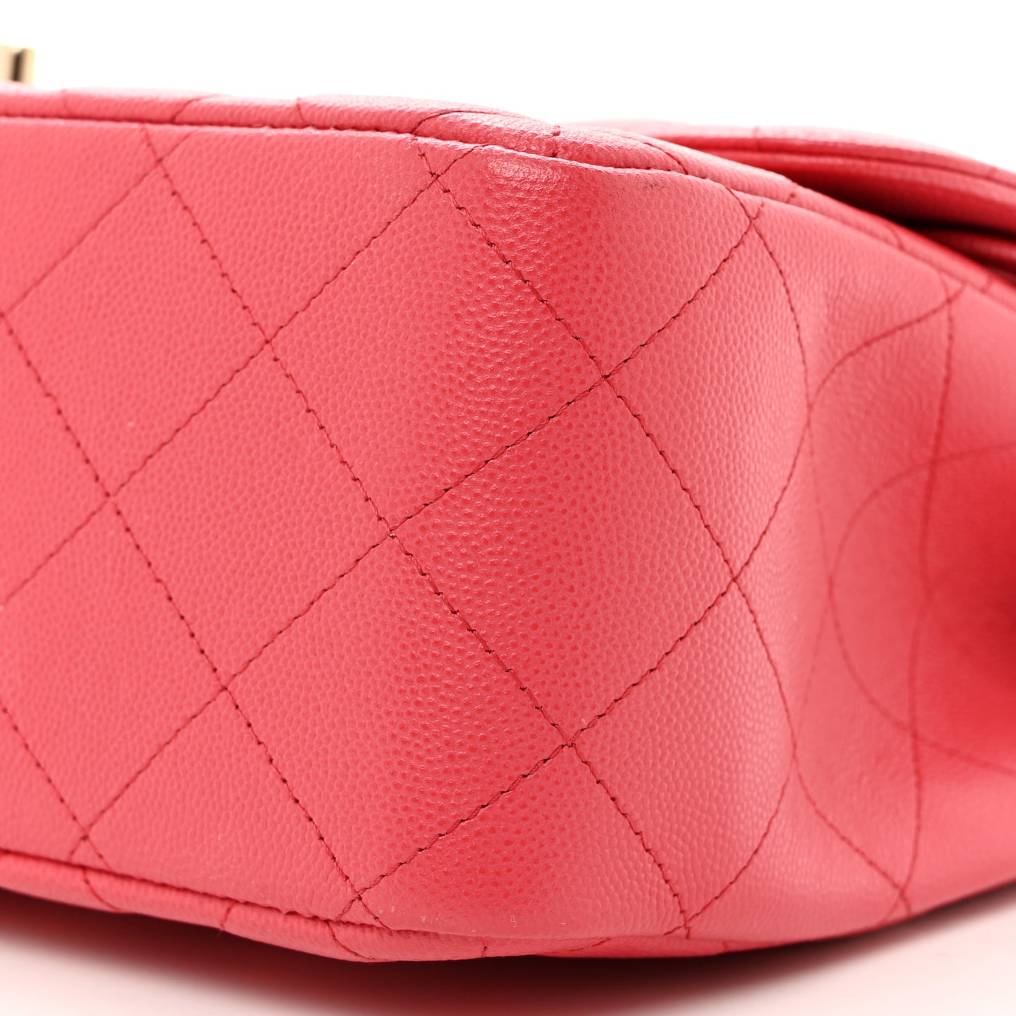 Shiny Caviar Quilted Jumbo Double Flap Dark Pink