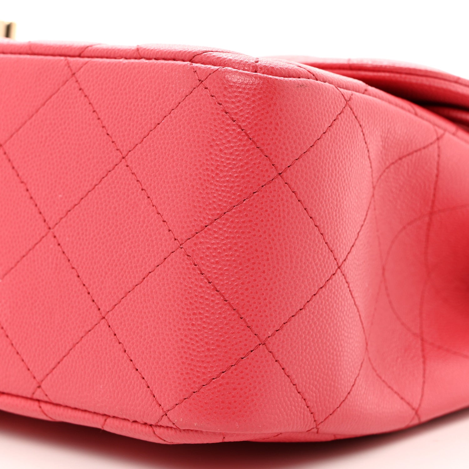 Chanel Shiny Caviar Quilted Jumbo Double Flap Dark Pink 9 of 9