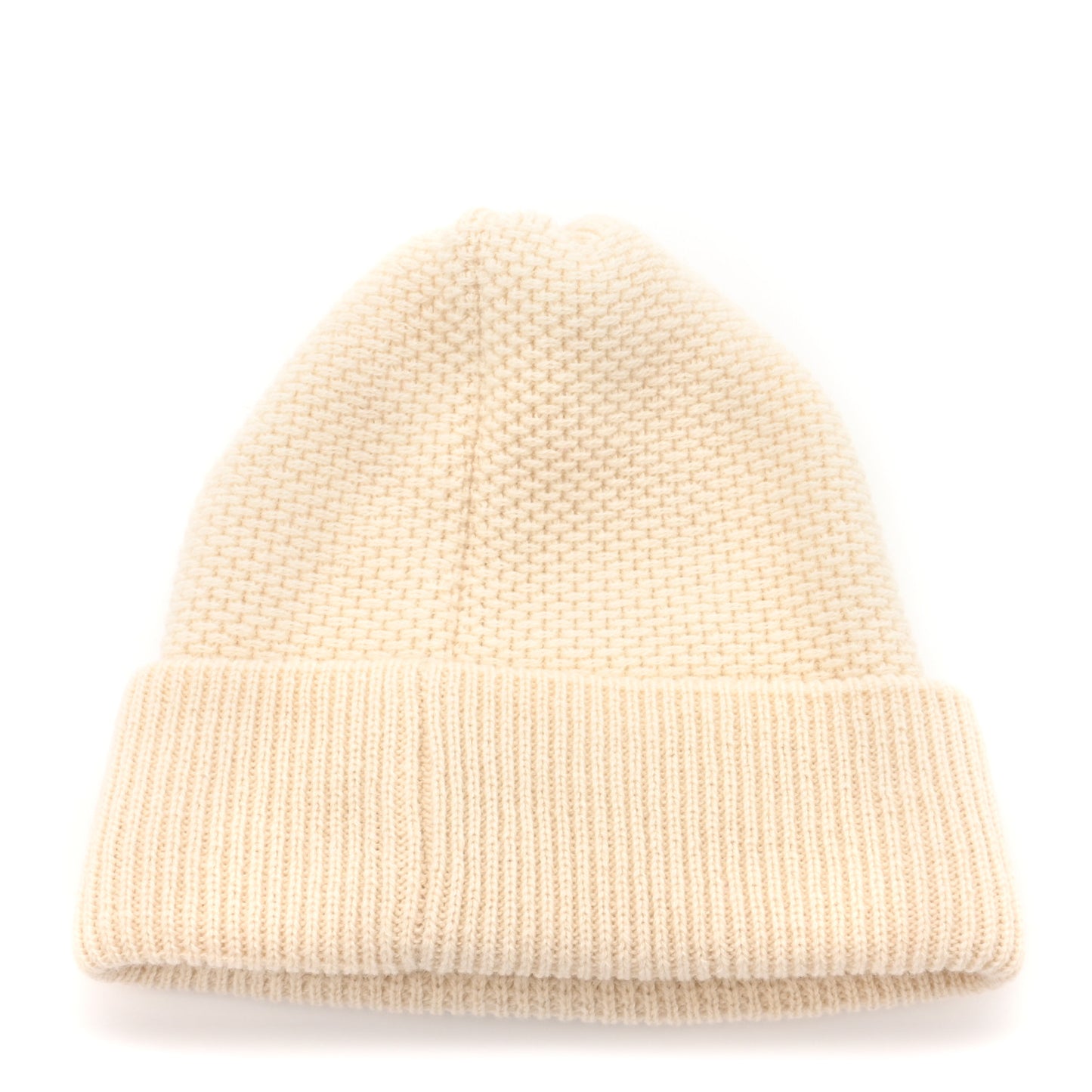 Wool Cashmere CC Beanie Hat Ivory Black