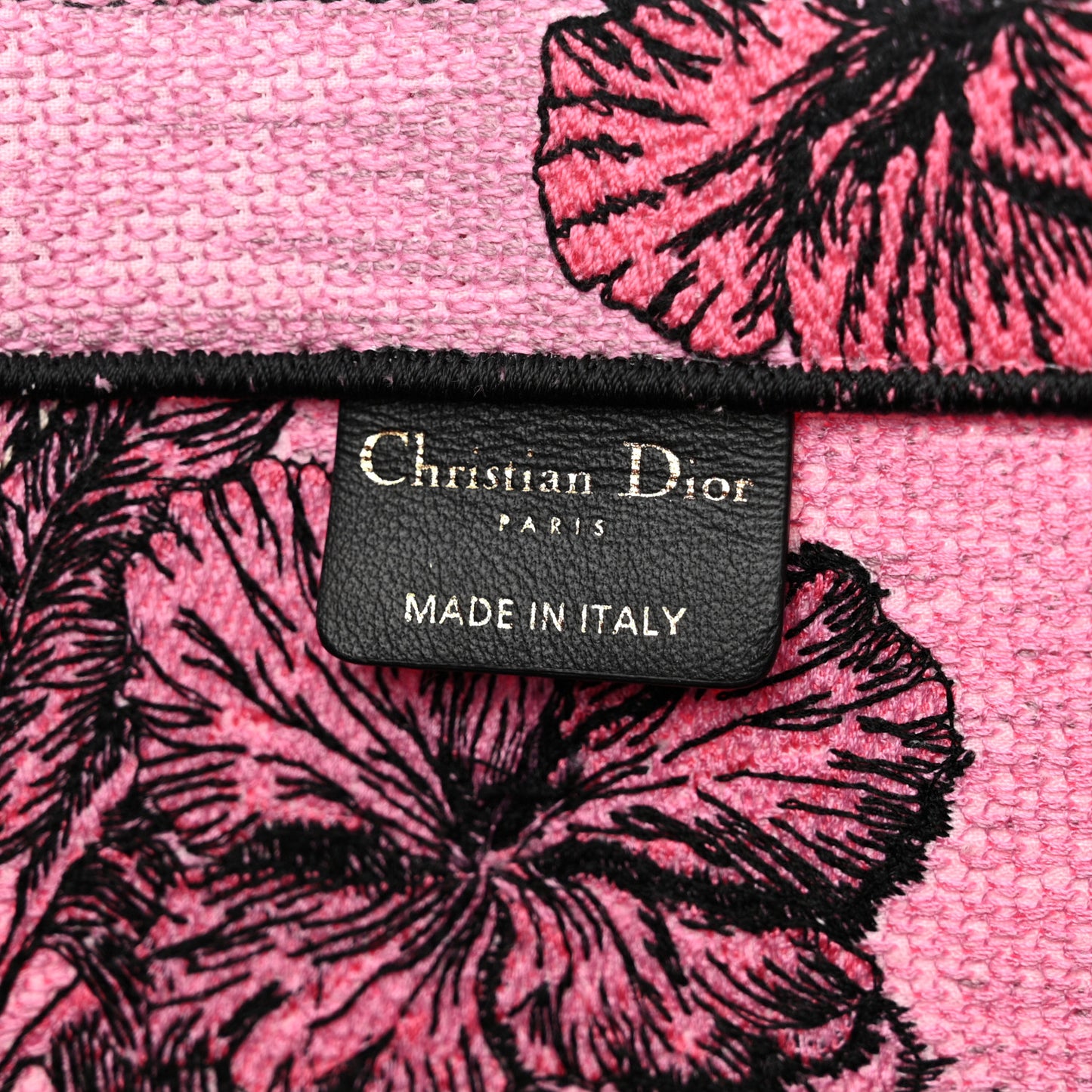 Canvas Embroidered Large Toile de Jouy Voyage Book Tote Fuchsia Multicolor