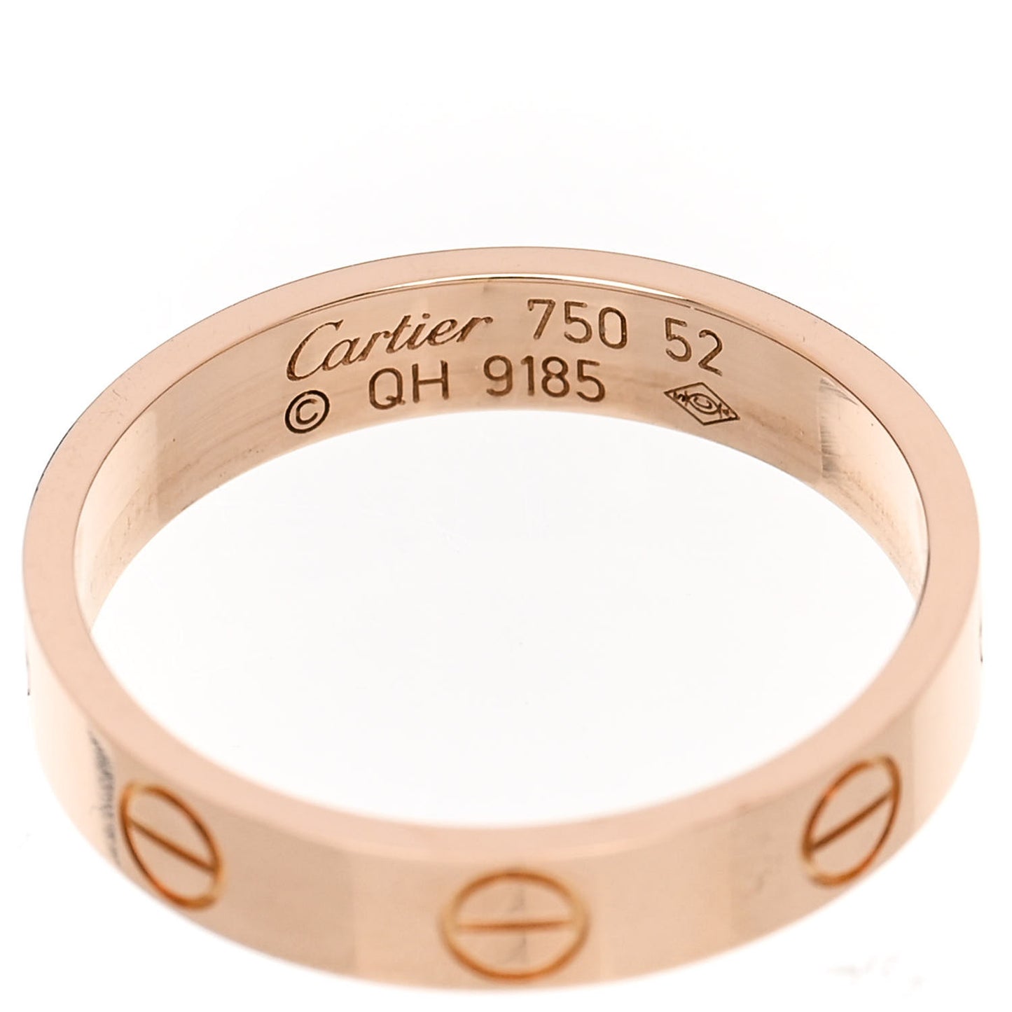 18K Pink Gold 3.5mm LOVE Wedding Band Ring 52 6