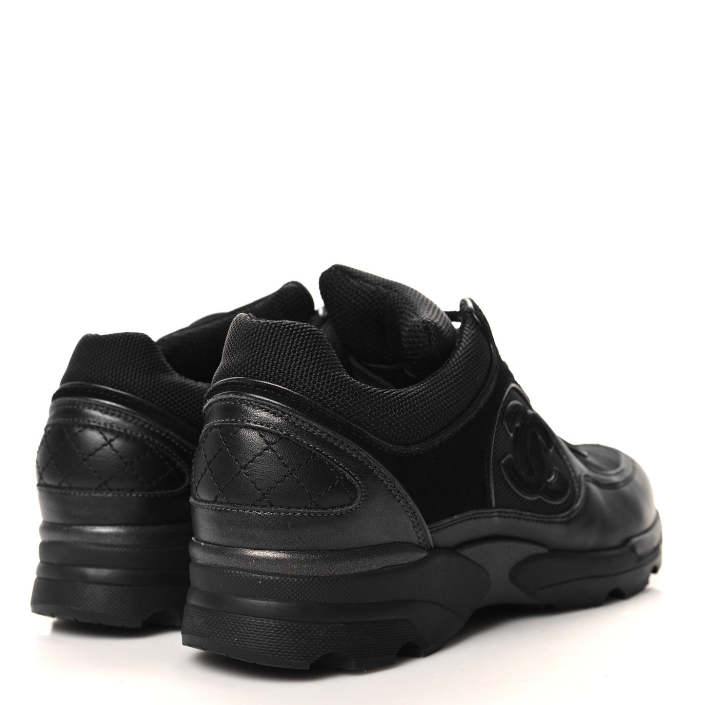 Toile Suede Calfskin CC Sneakers 35 Black