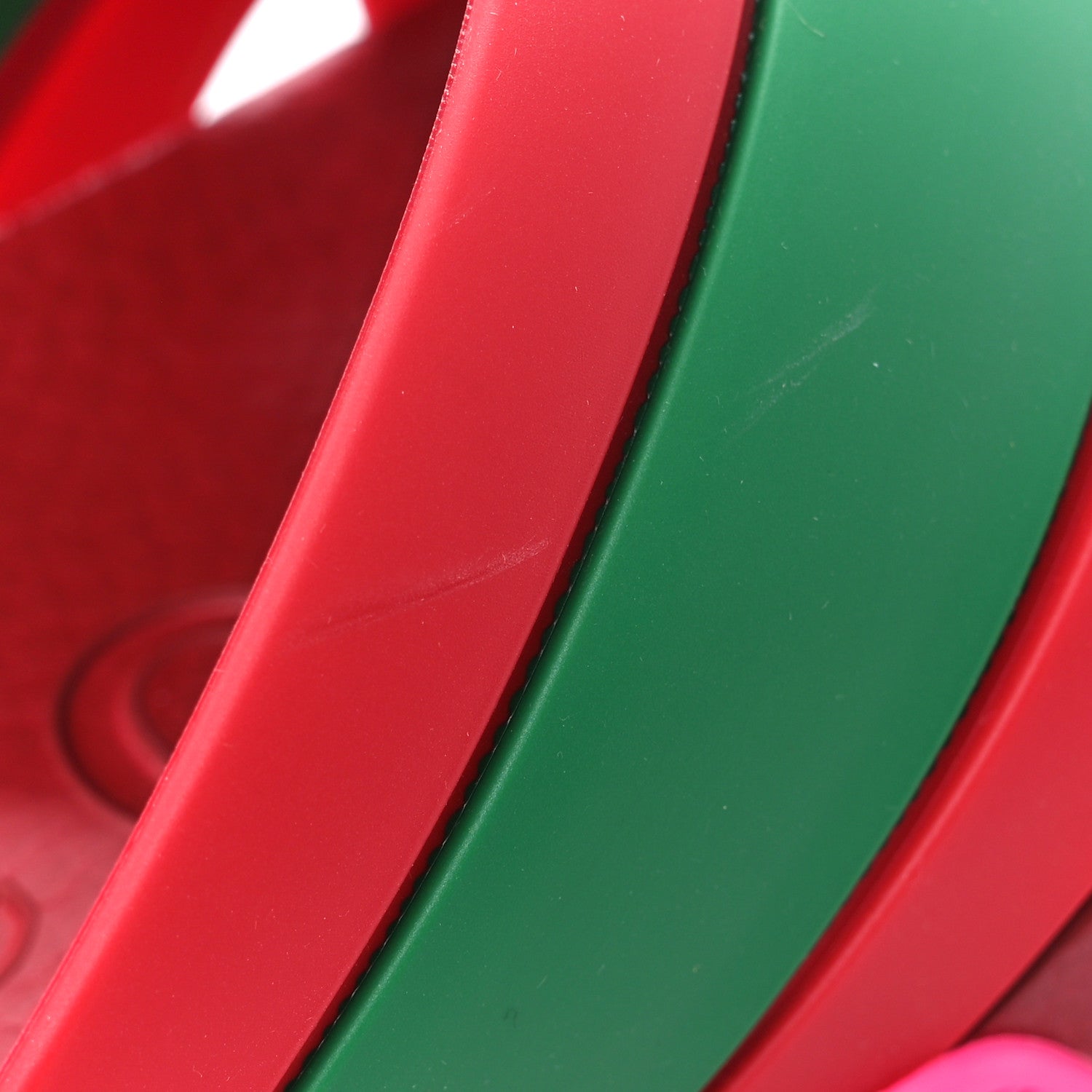 Gucci Rubber Web Womens Criss Cross Slide Sandals 38 Coral New Shamarock 11 of 12