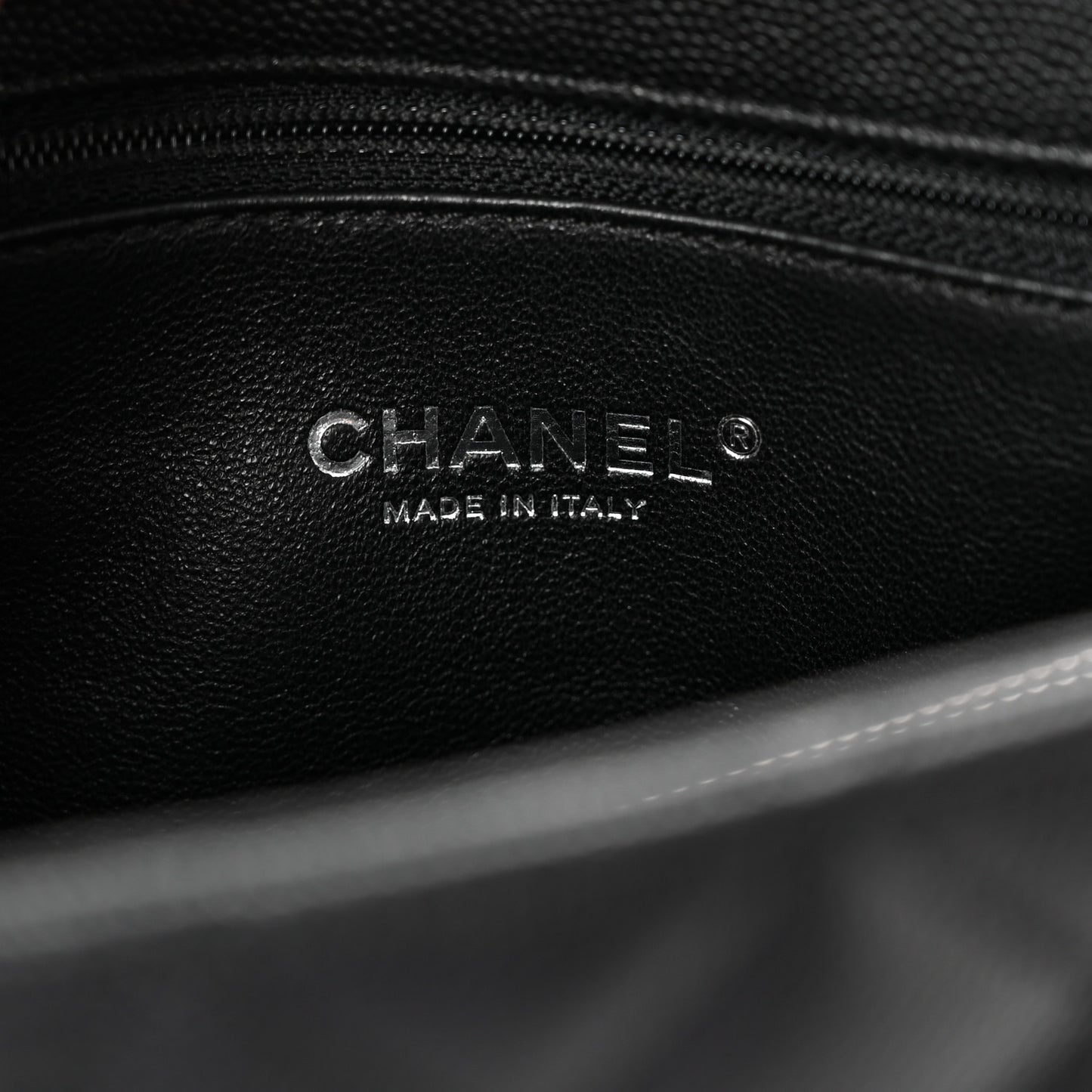 Caviar Lizard Quilted Small Coco Handle Flap Black