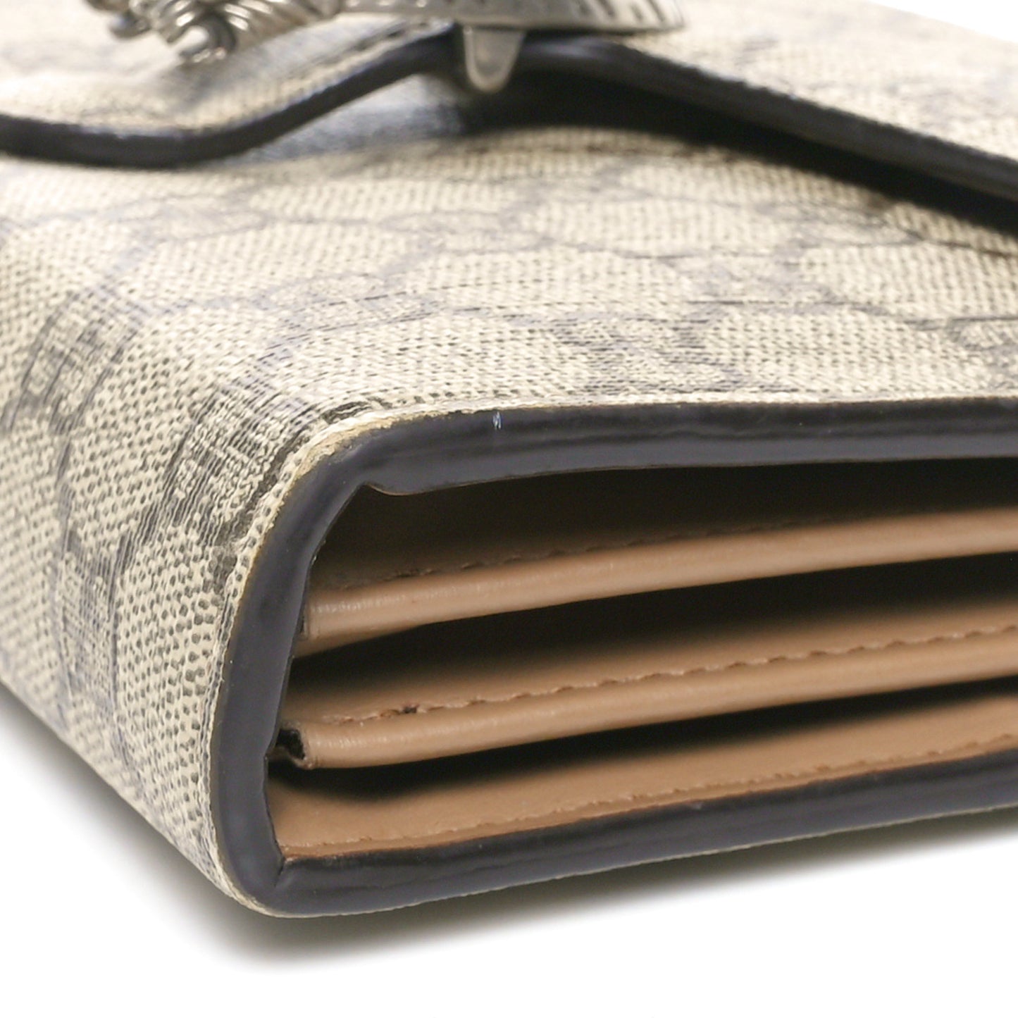 GG Supreme Monogram Mini Dionysus Chain Wallet Beige Taupe