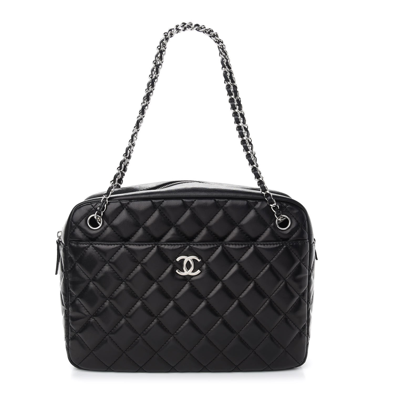 Chanel Lambskin Quilted Medium Camera Case Black 919795