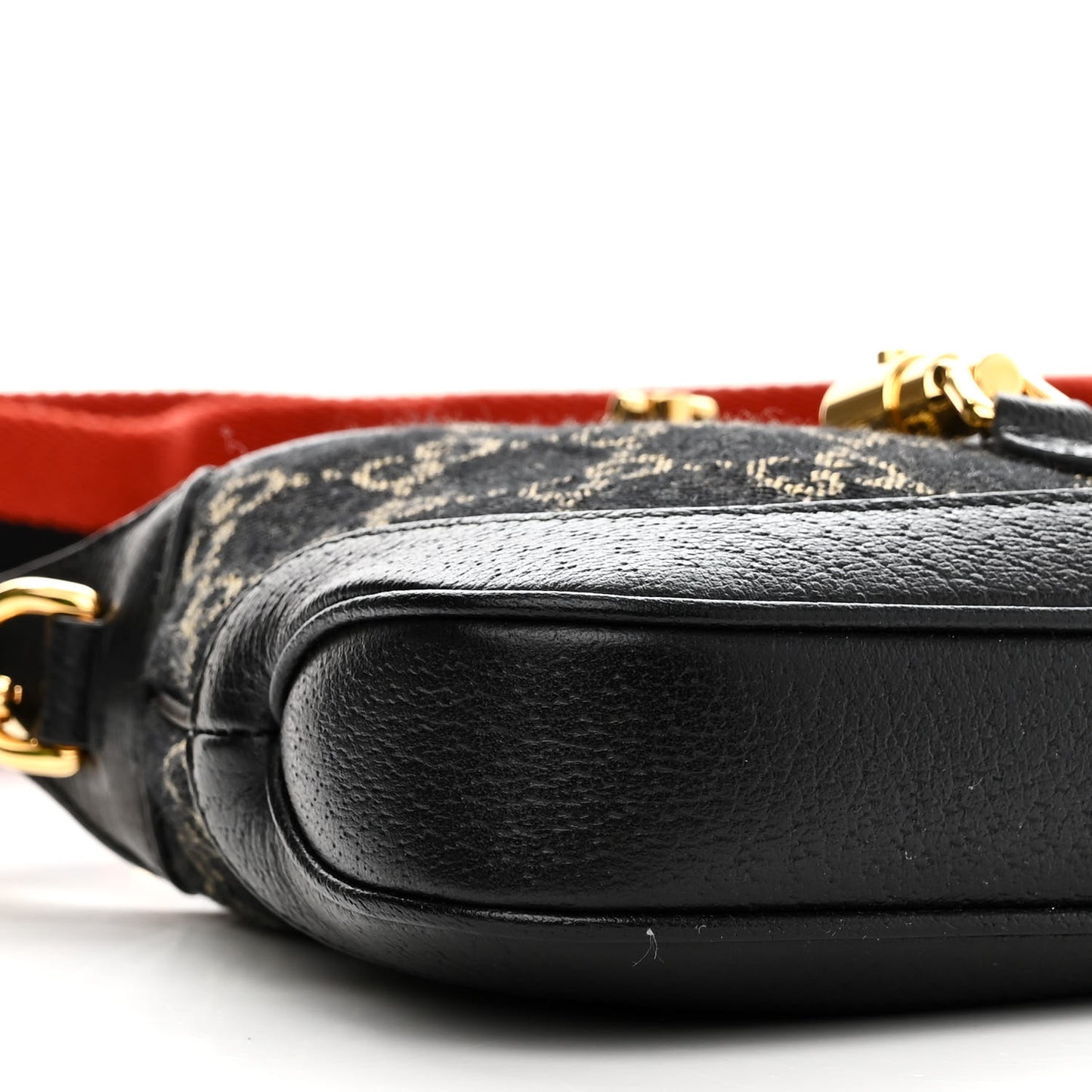 Jacquard Black Denim GG Monogram Textured Dollar Calfskin Mini Jackie 1961 Hobo Black Ivory