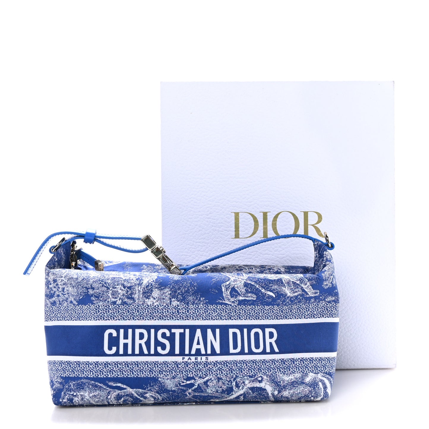 Technical Fabric Toile De Jouy DiorTravel Nomad Pouch Fluorescent Blue