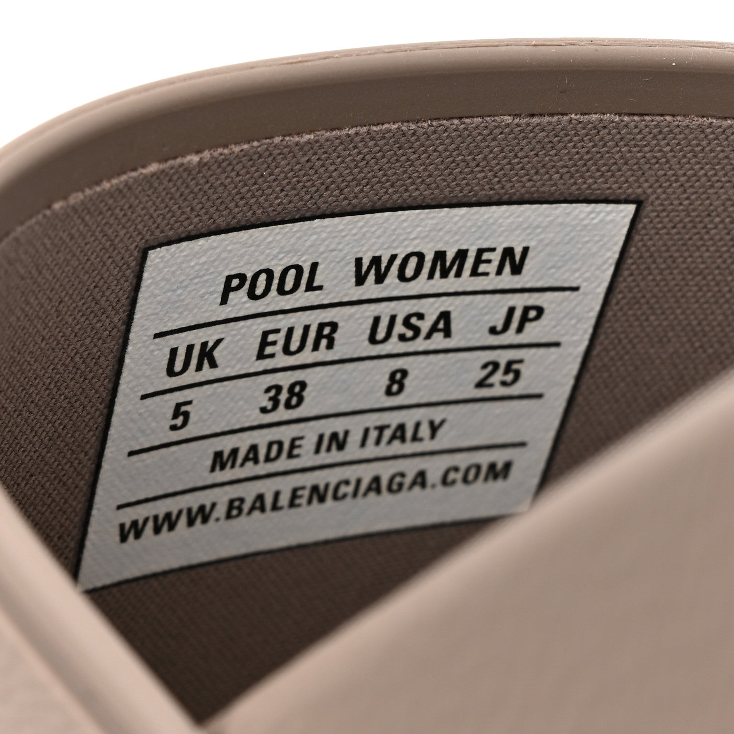 Balenciaga Rubber Allover Logo Pool Slide Sandals 38 Dark Mink 7 of 10