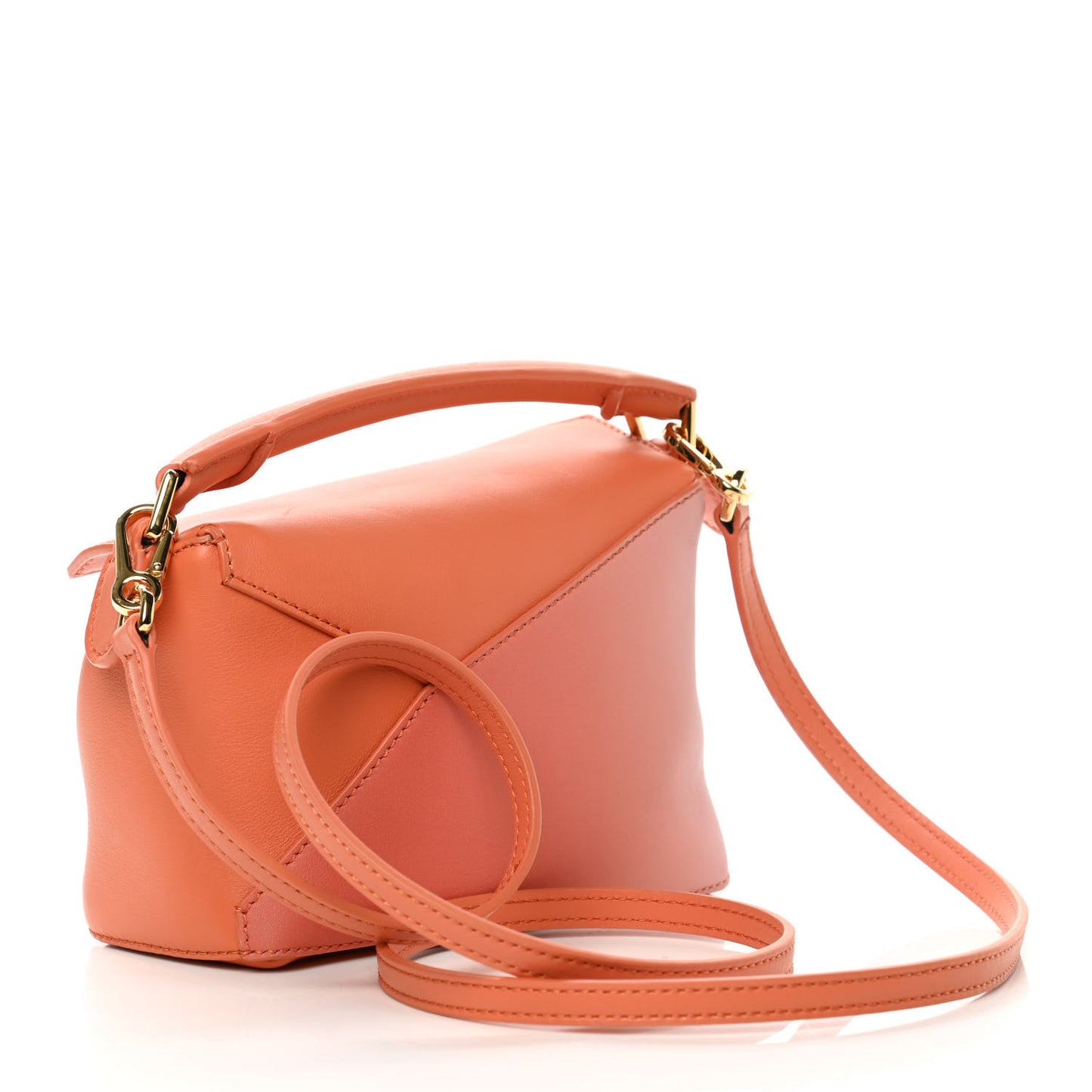 Calfskin Paula's Ibiza Degrade Mini Puzzle Bag Orange