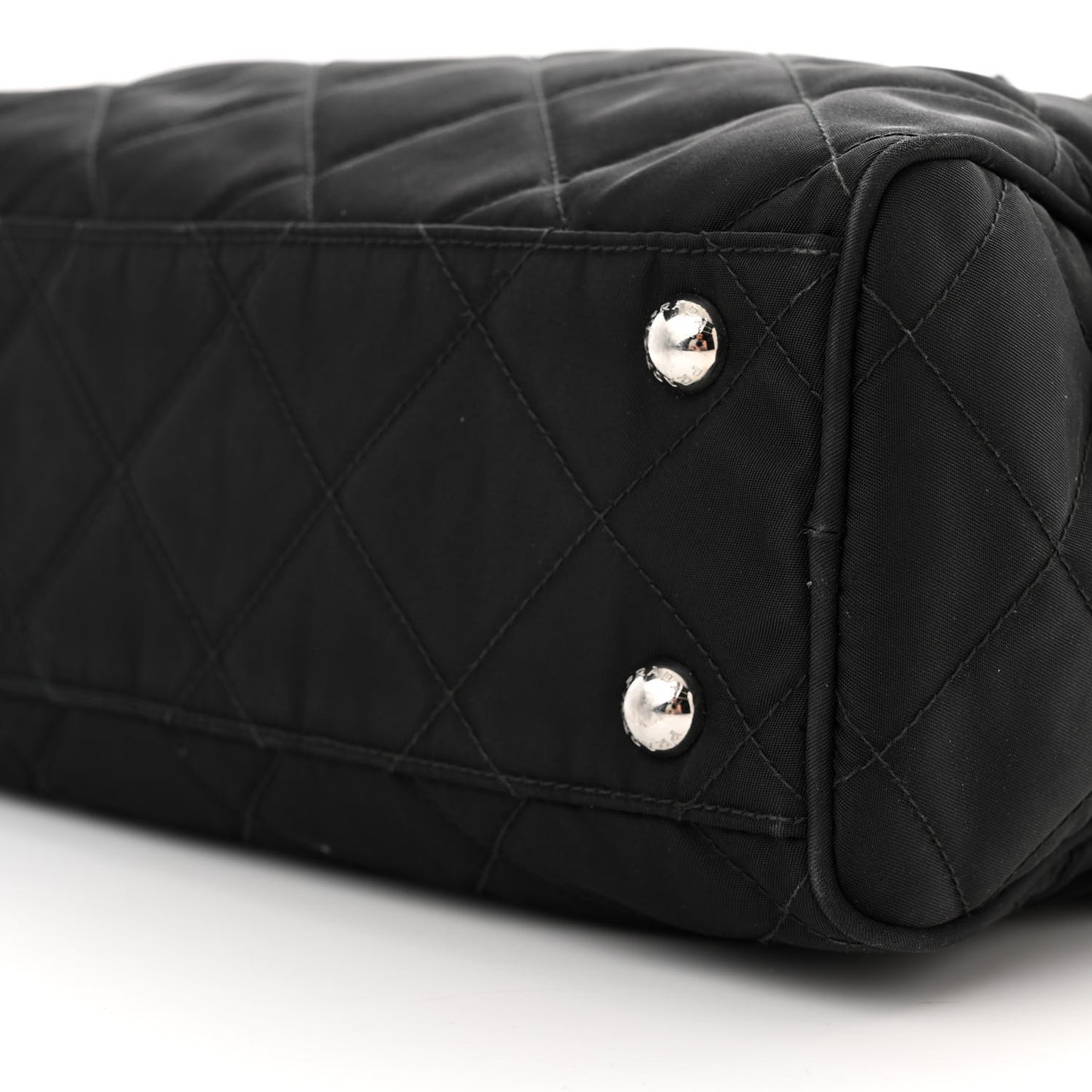 Nylon Tessuto Impuntu Quilted Shoulder Bag Black