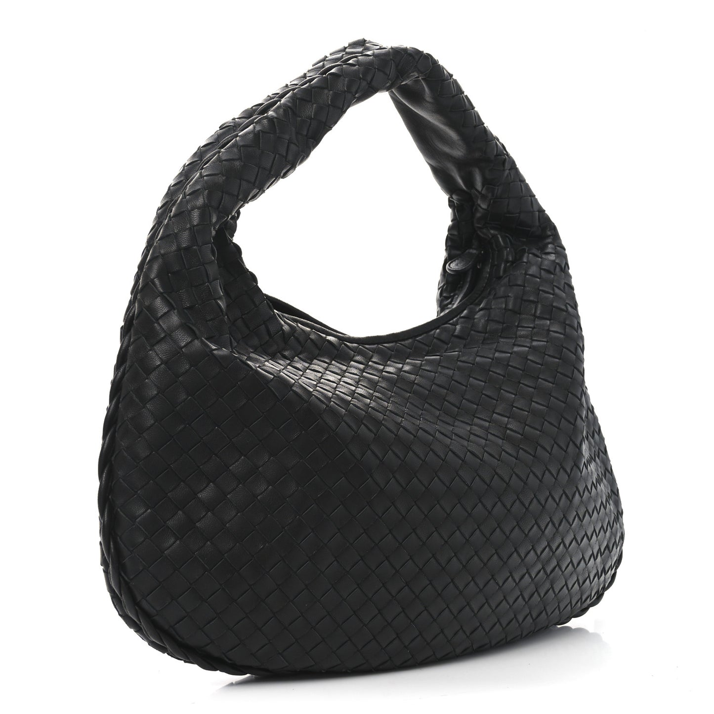 Nappa Intrecciato Medium Veneta Hobo Black