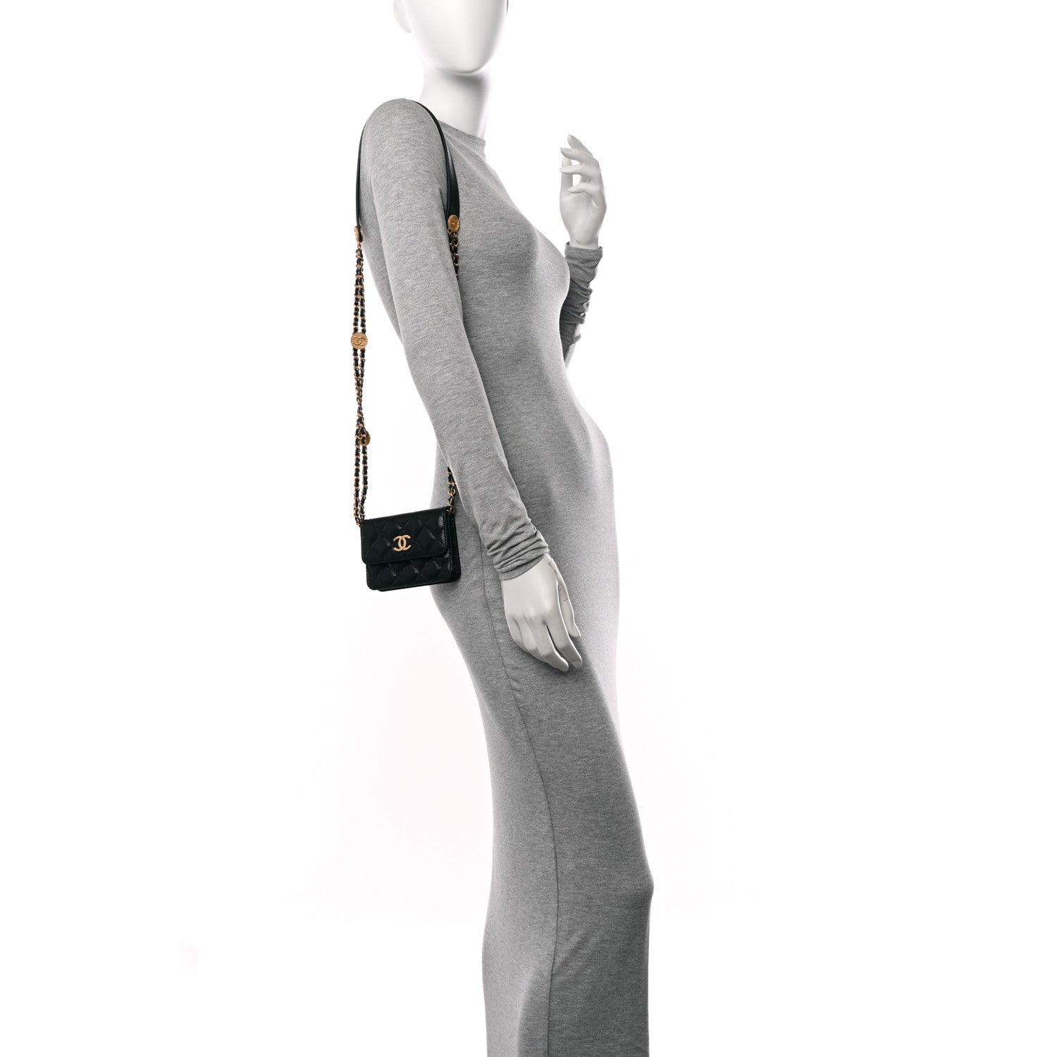 Chanel Caviar Quilted Twist Your Buttons Coin Purse With Chain Black 2 of 12