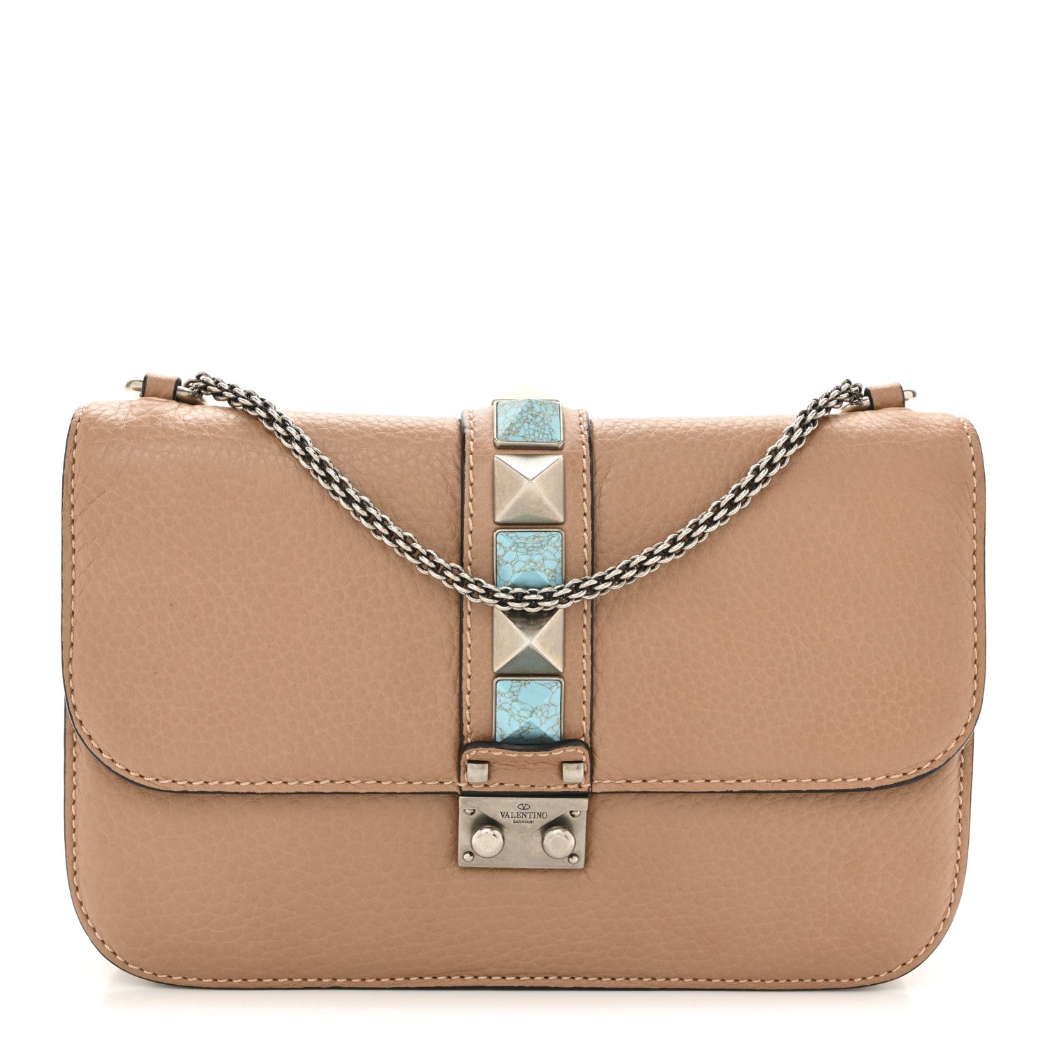 Valentino Garavani Pebbled Calfskin Medium Rockstud Rolling Glam