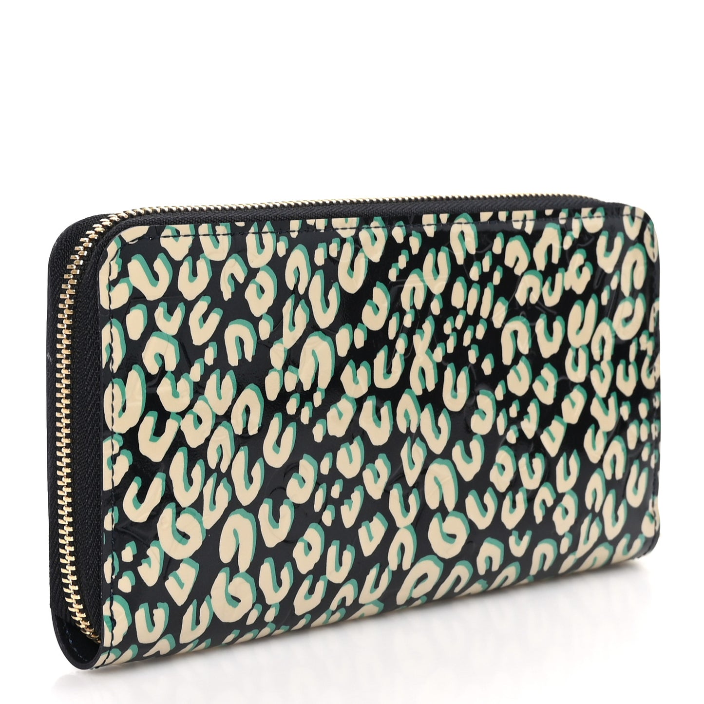 Vernis Leopard Zippy Wallet Blue Infini