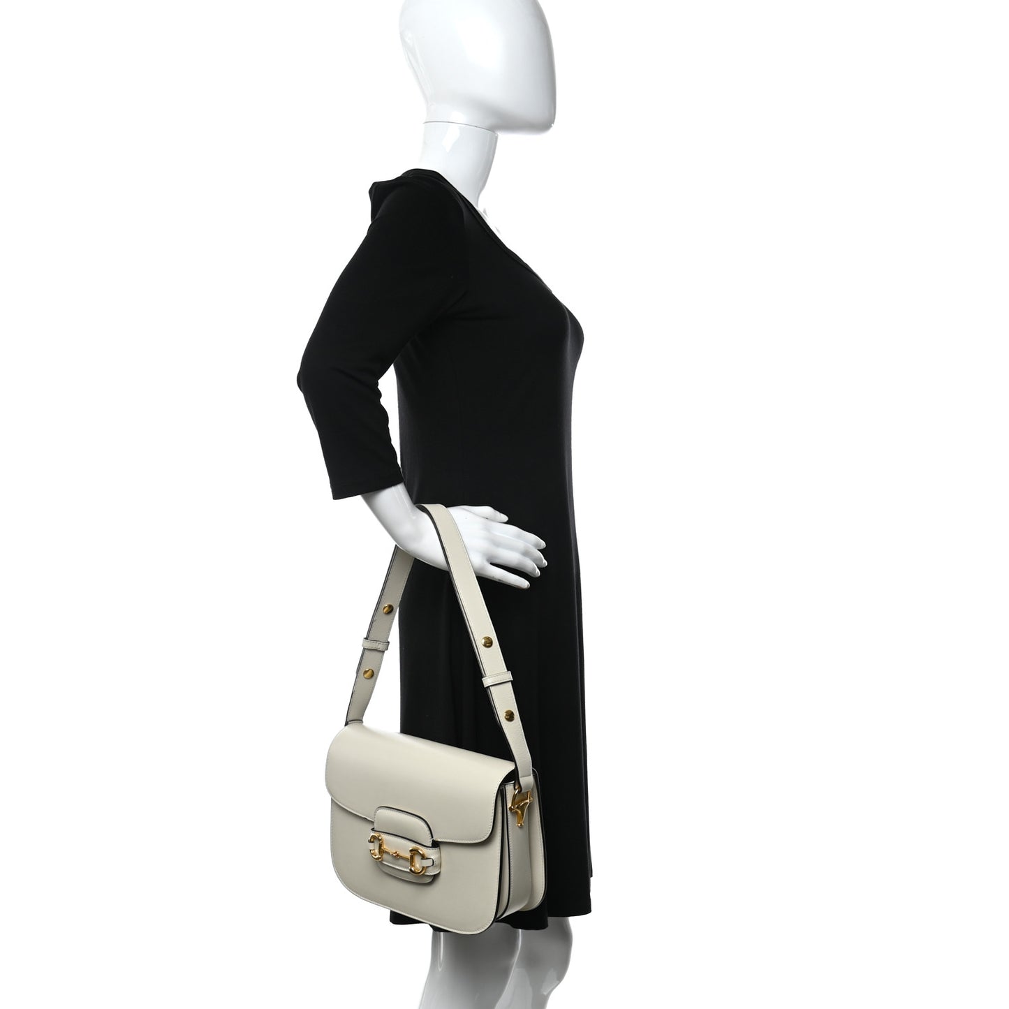 Azalea Calfskin Horsebit 1955 Shoulder Bag Mystic White