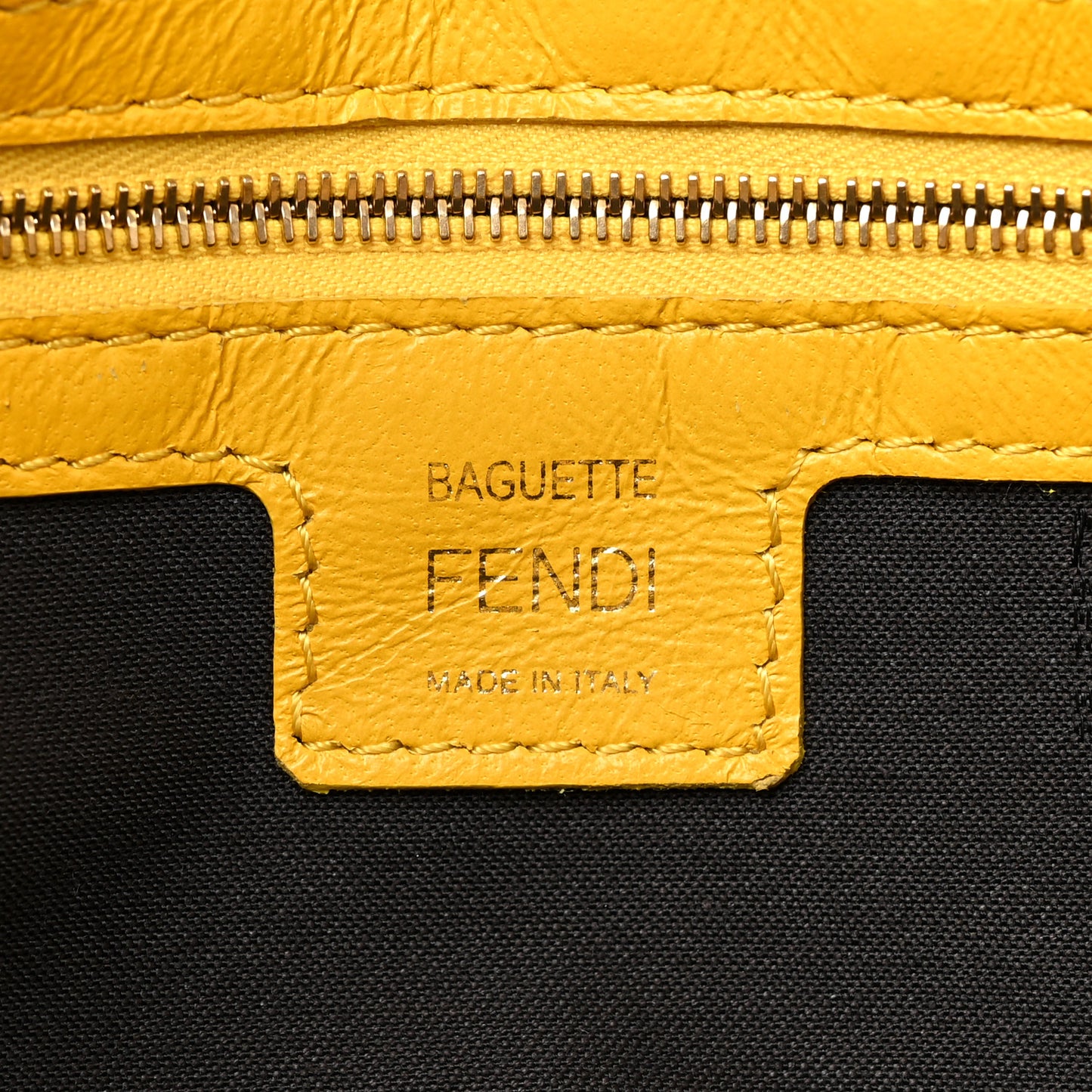 Nappa FF 1974 Embossed Baguette Mimosa