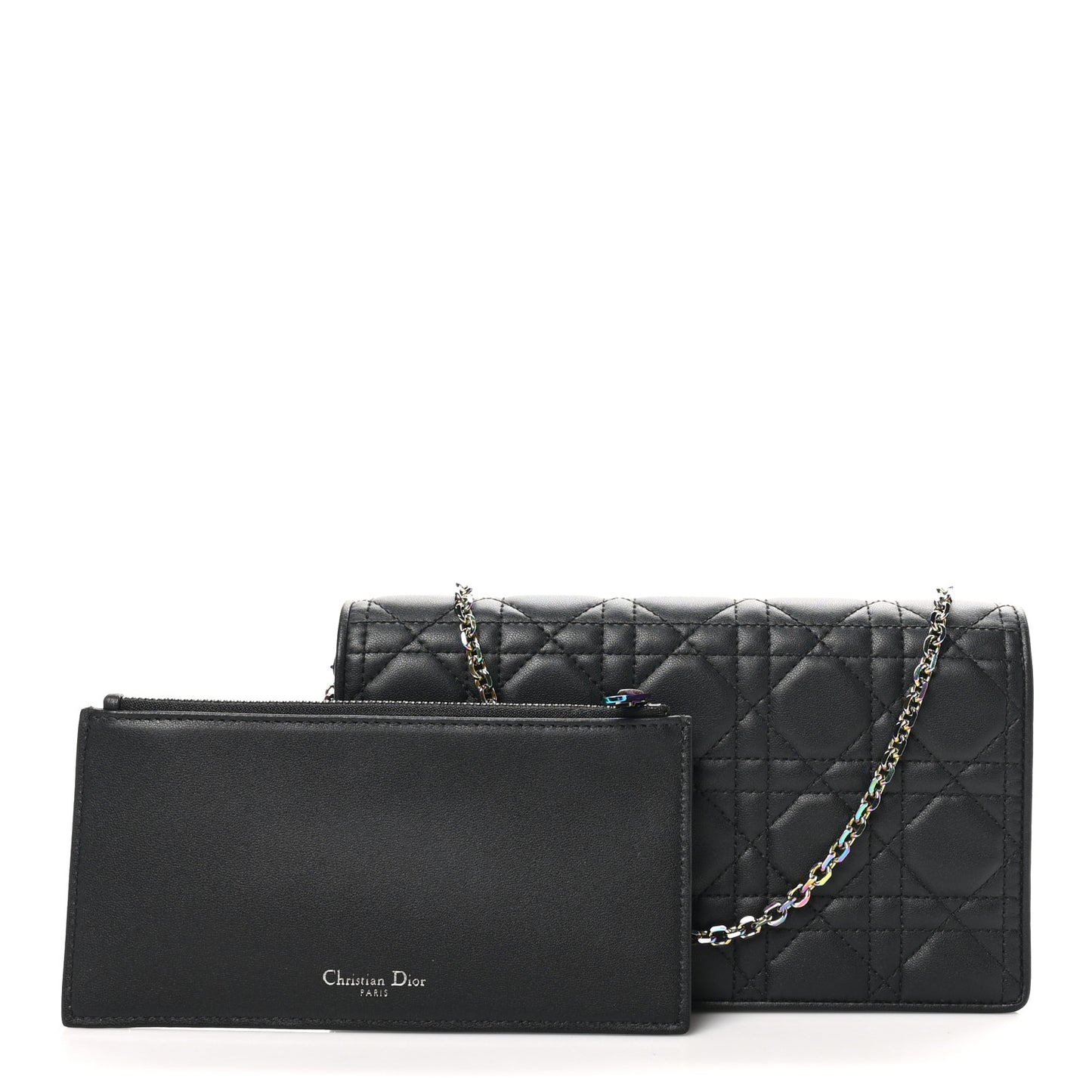 Lambskin Cannage Lady Dior Pouch Black