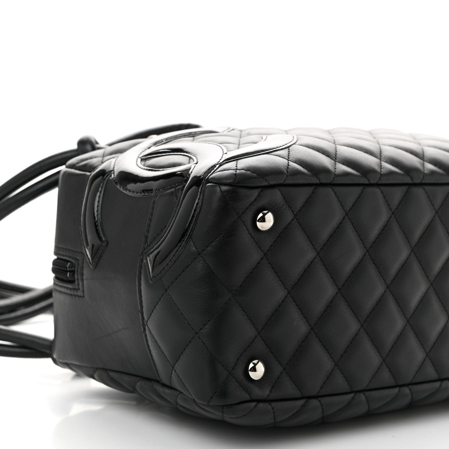 Calfskin Quilted Large Cambon Bowler Black