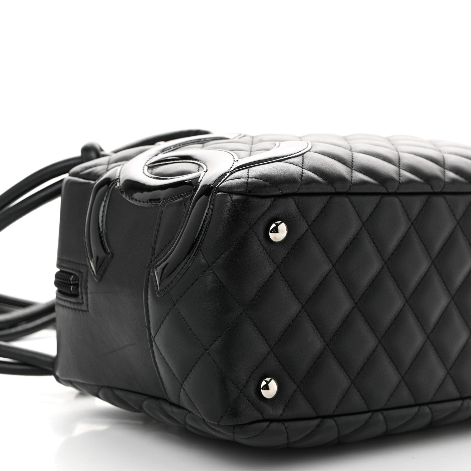 Chanel Calfskin Quilted Large Cambon Bowler Black 9 of 10