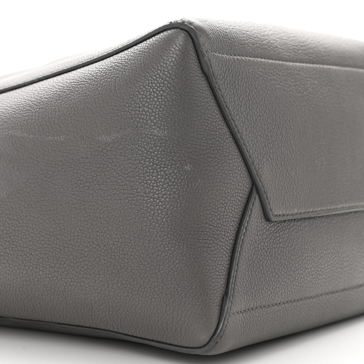 Soft Grained Calfskin Sangle Bucket Bag Grey