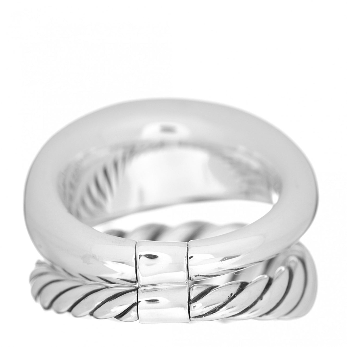Sterling Silver 17mm Pure Form Two Row Ring 54 6.75