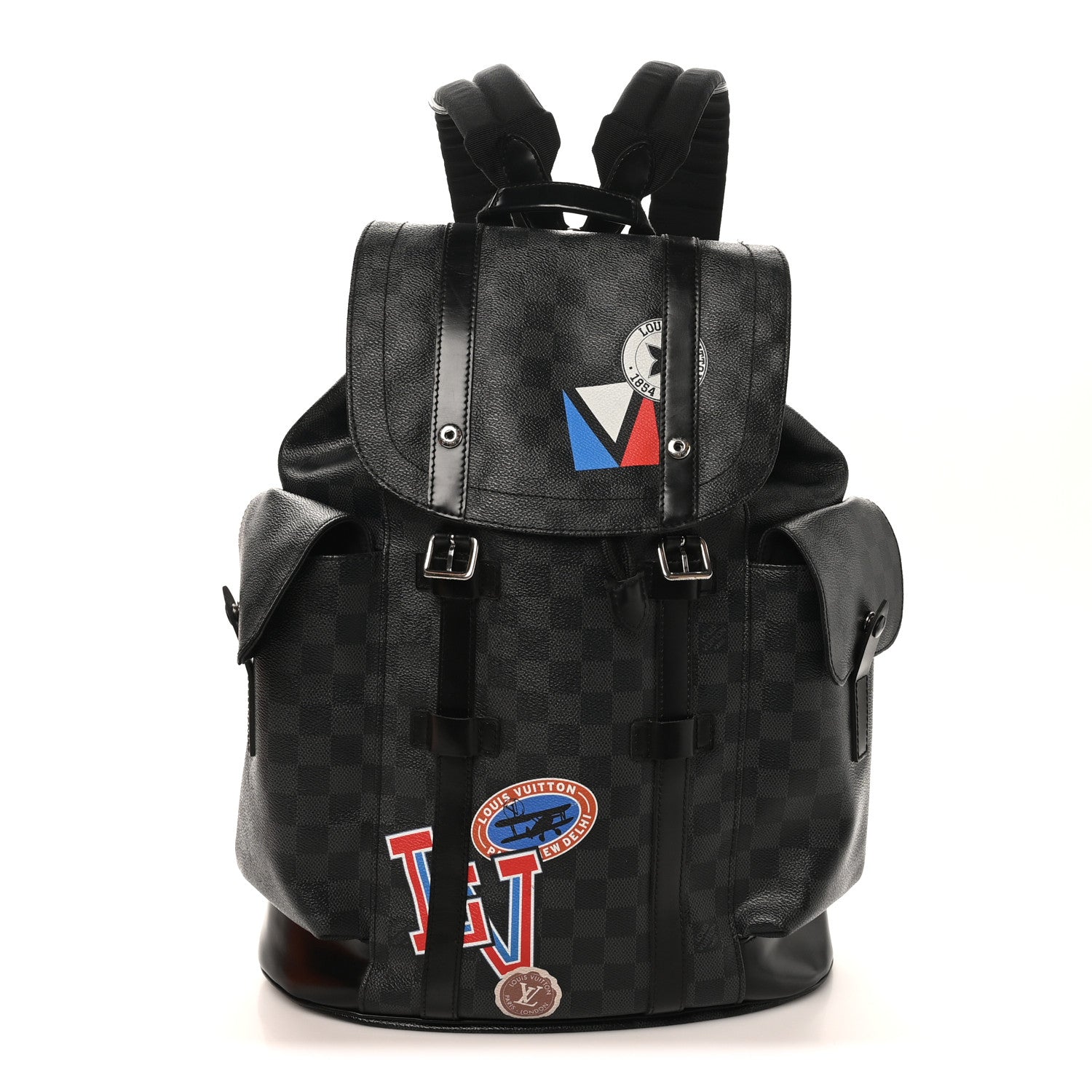 louis vuitton christopher pm damier graph neon backpack Louis Vuitton Damier Graphite LV League Christopher PM Backpack 1843624 – FASHIONPHILE