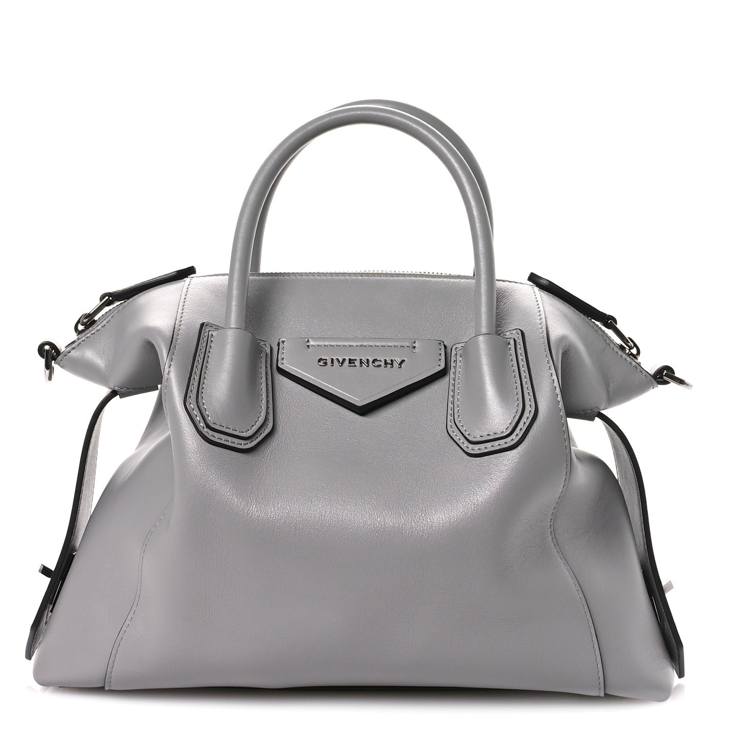 Calfskin Small Soft Antigona Pearl Grey