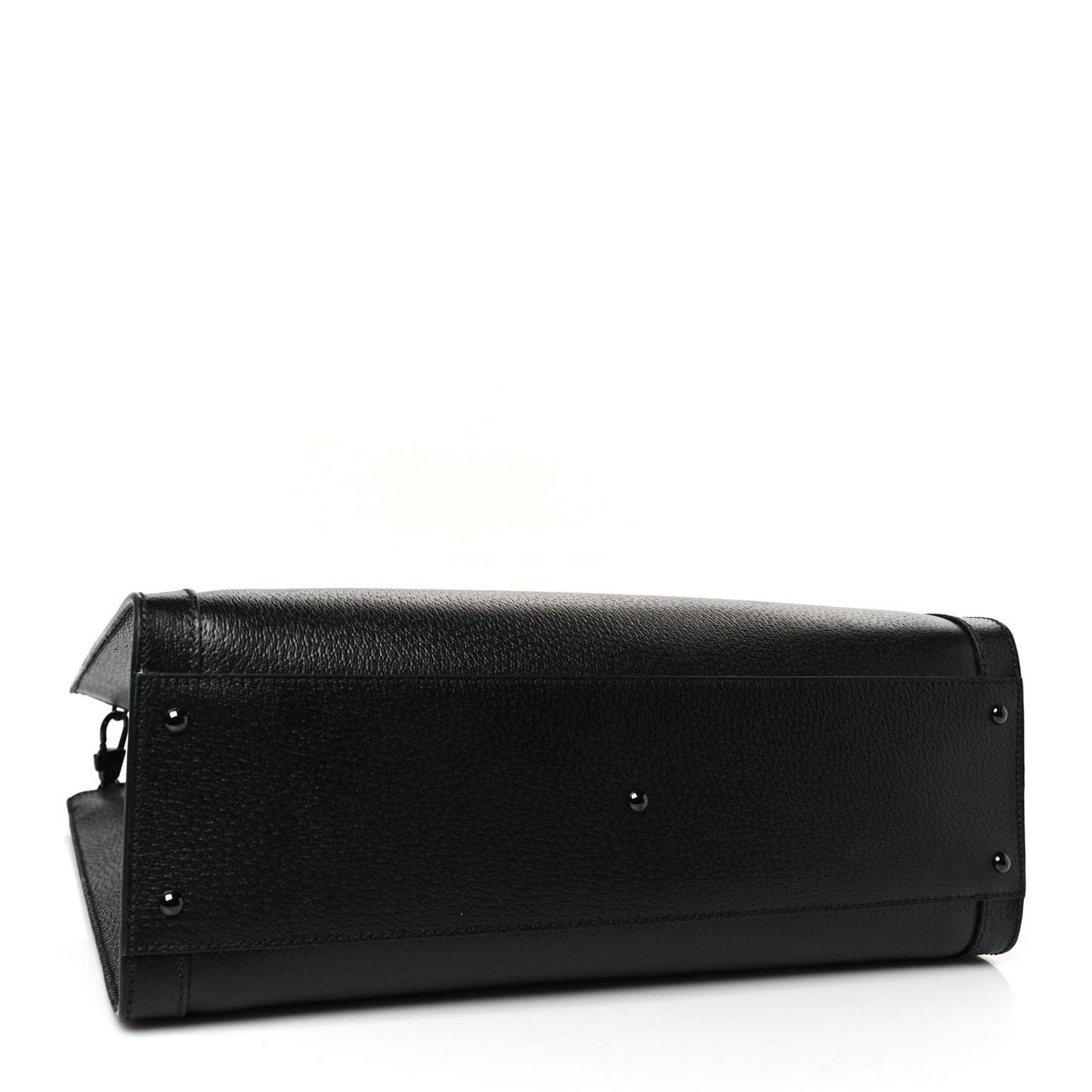 Textured Dollar Calfskin Web Monochrome Large Diana Tote Bag Black