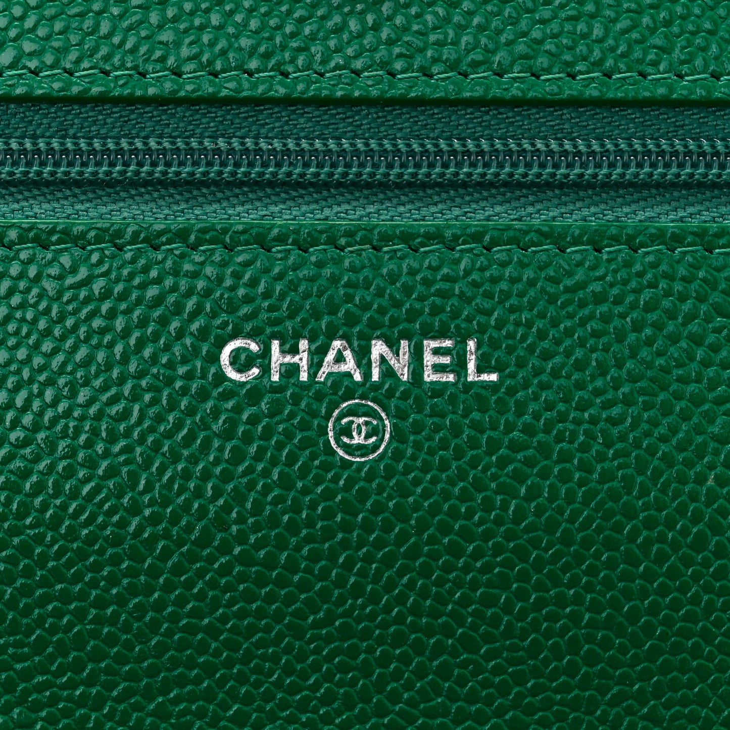 Caviar Quilted Wallet On Chain WOC Green