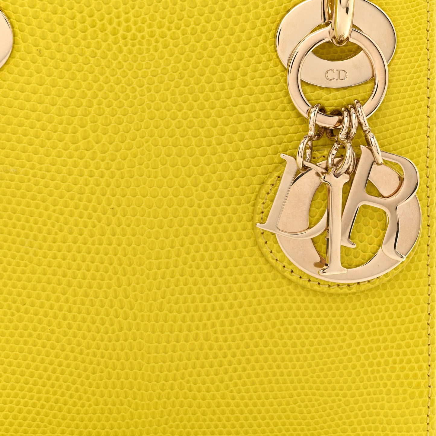 Lizard Mini Lady Dior Yellow