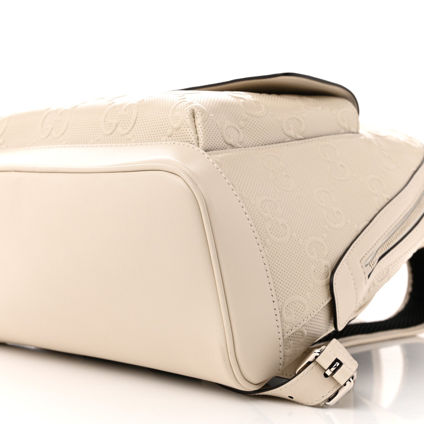 Calfskin GG Tennis Embossed Backpack Mystic White Black